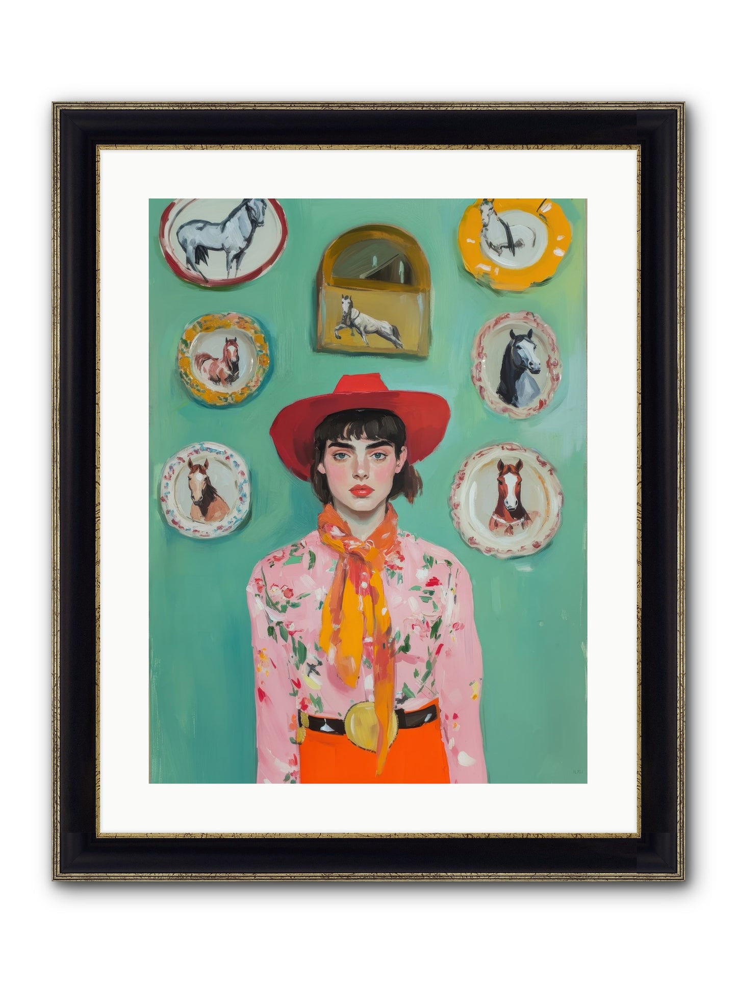 Desert Monarch Framed Print - Black & Gold 18x24