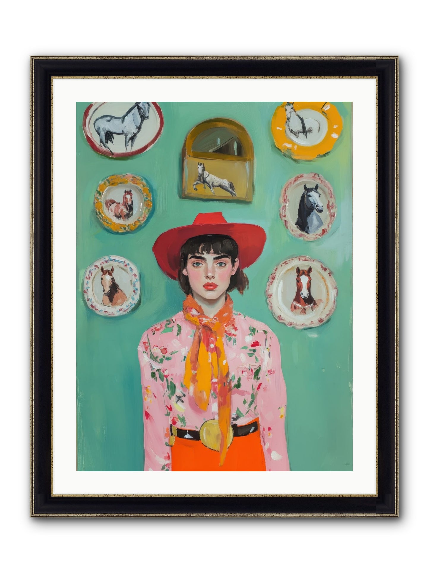 Desert Monarch Framed Print - Black & Gold 24x32