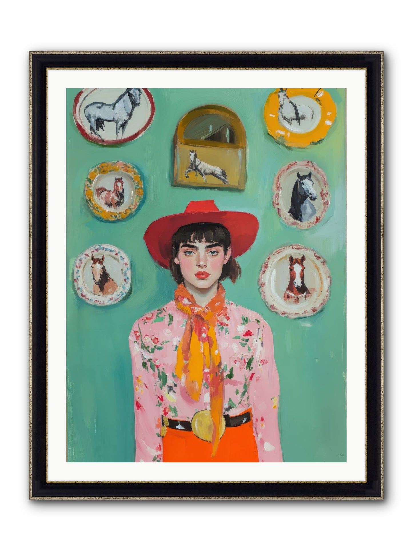 Desert Monarch Framed Print - Black & Gold 30x40