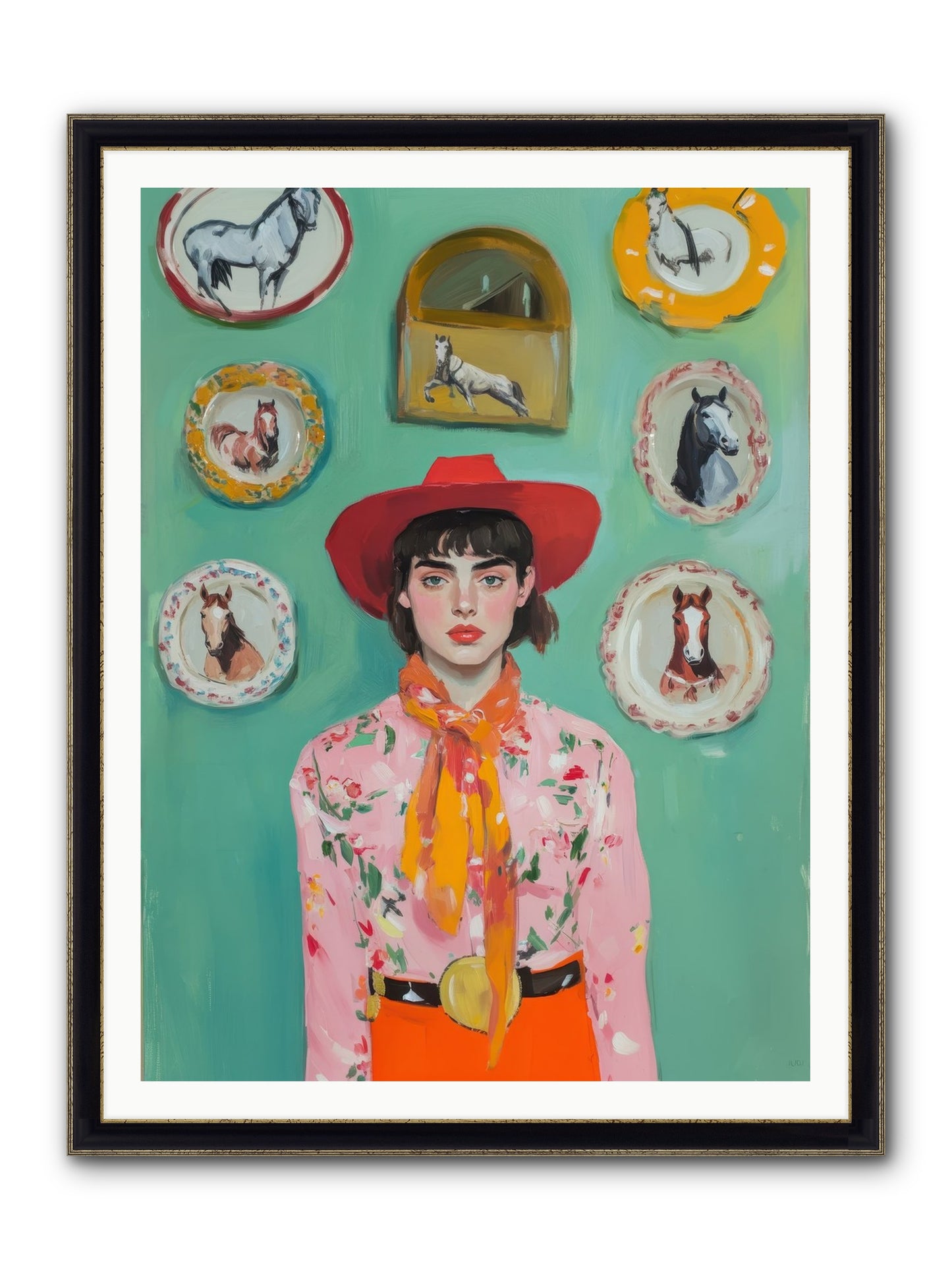 Desert Monarch Framed Print - Black & Gold 36x48