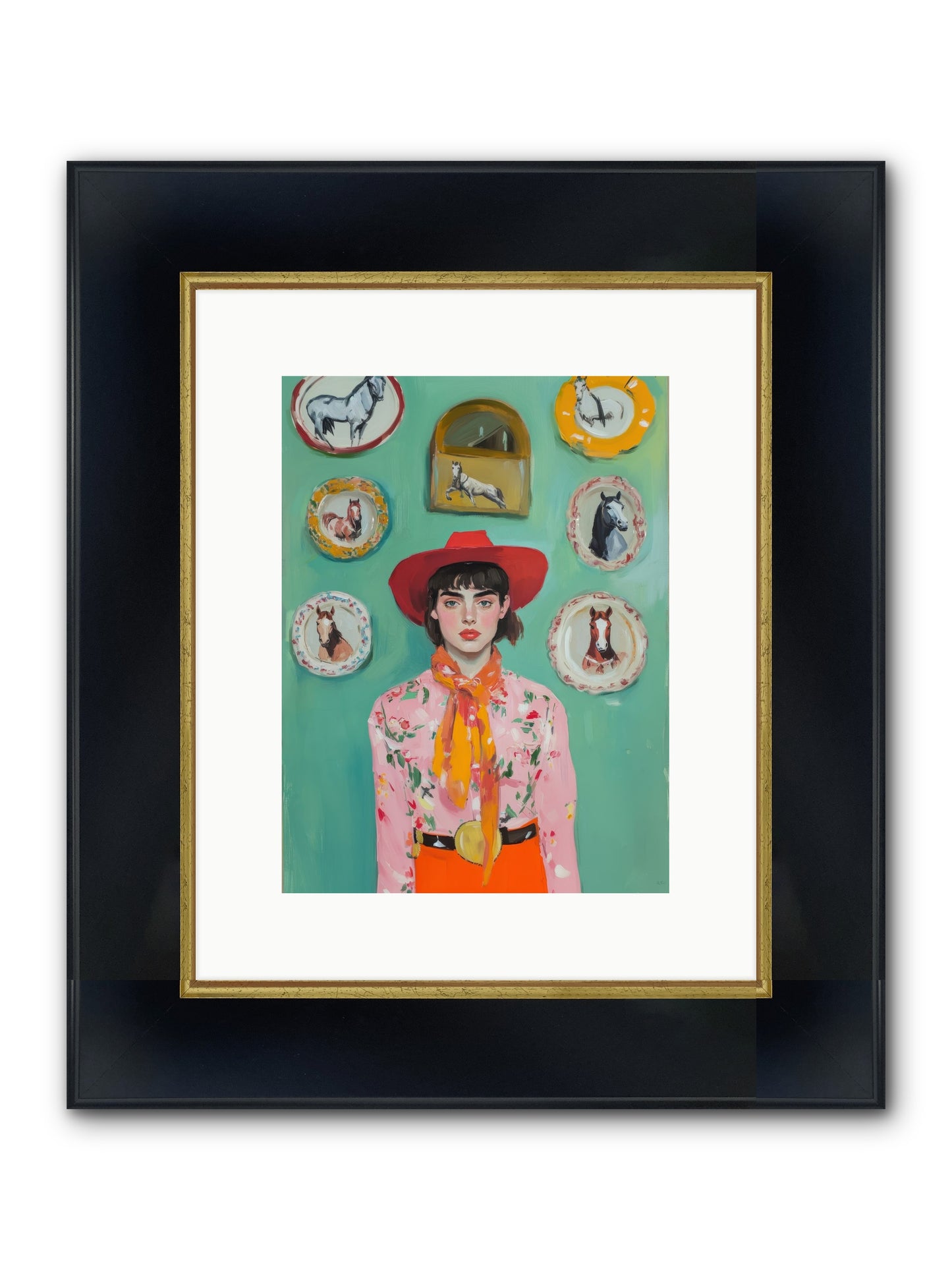 Desert Monarch Framed Print - Wide Black w/Gold 9x12