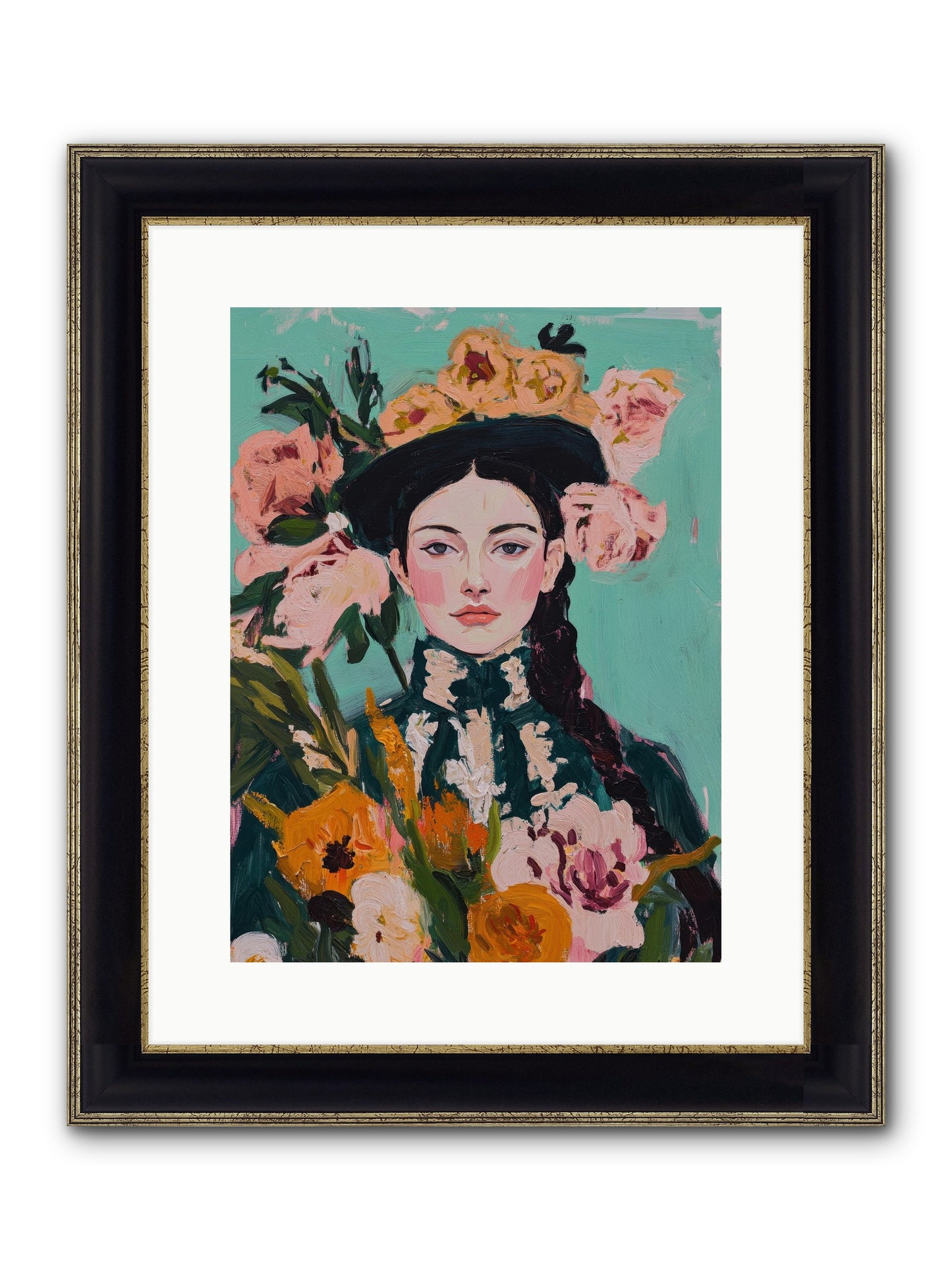 Desert Pearl Framed Print - Black & Gold 12x16