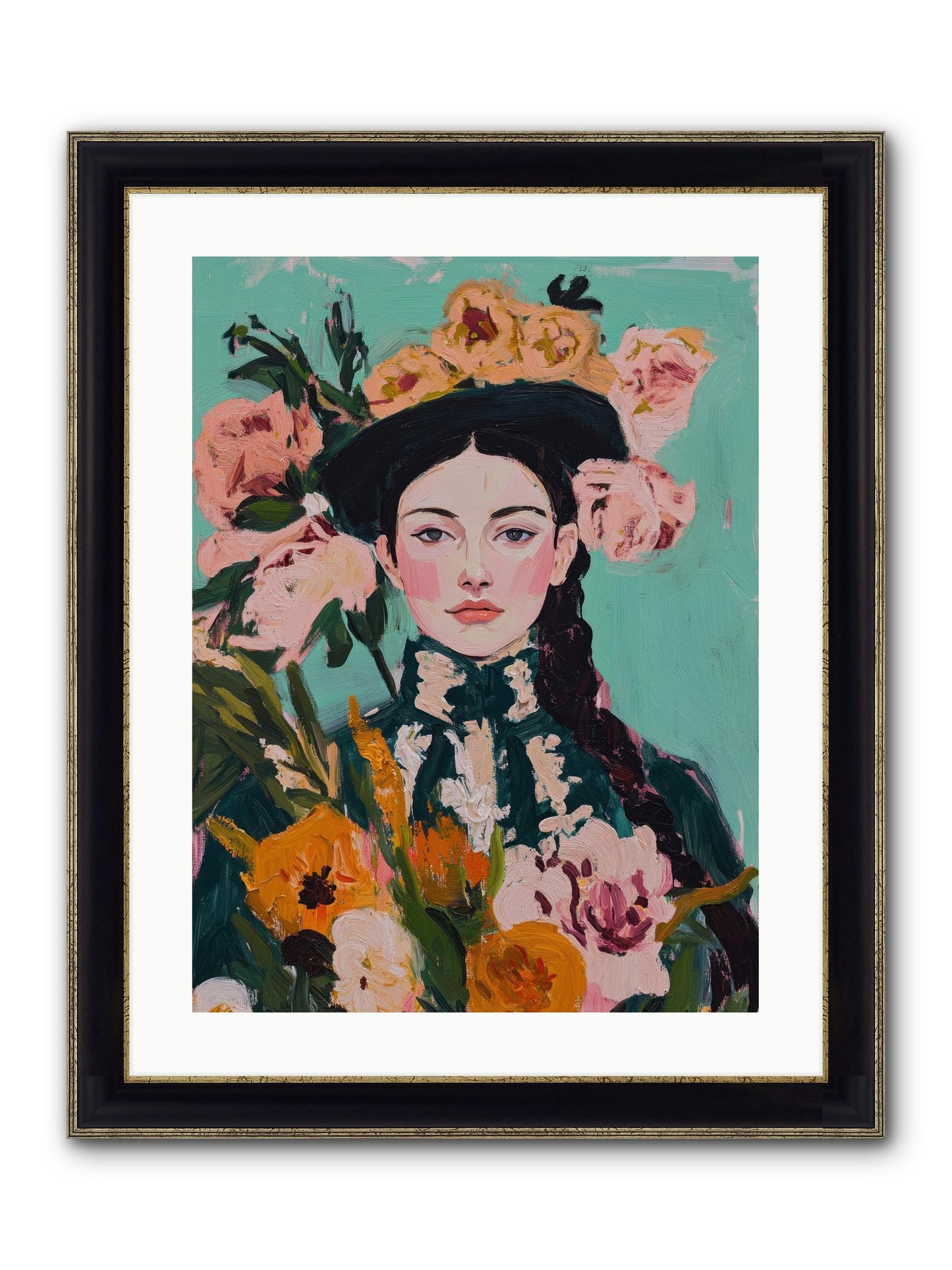 Desert Pearl Framed Print - Black & Gold 18x24