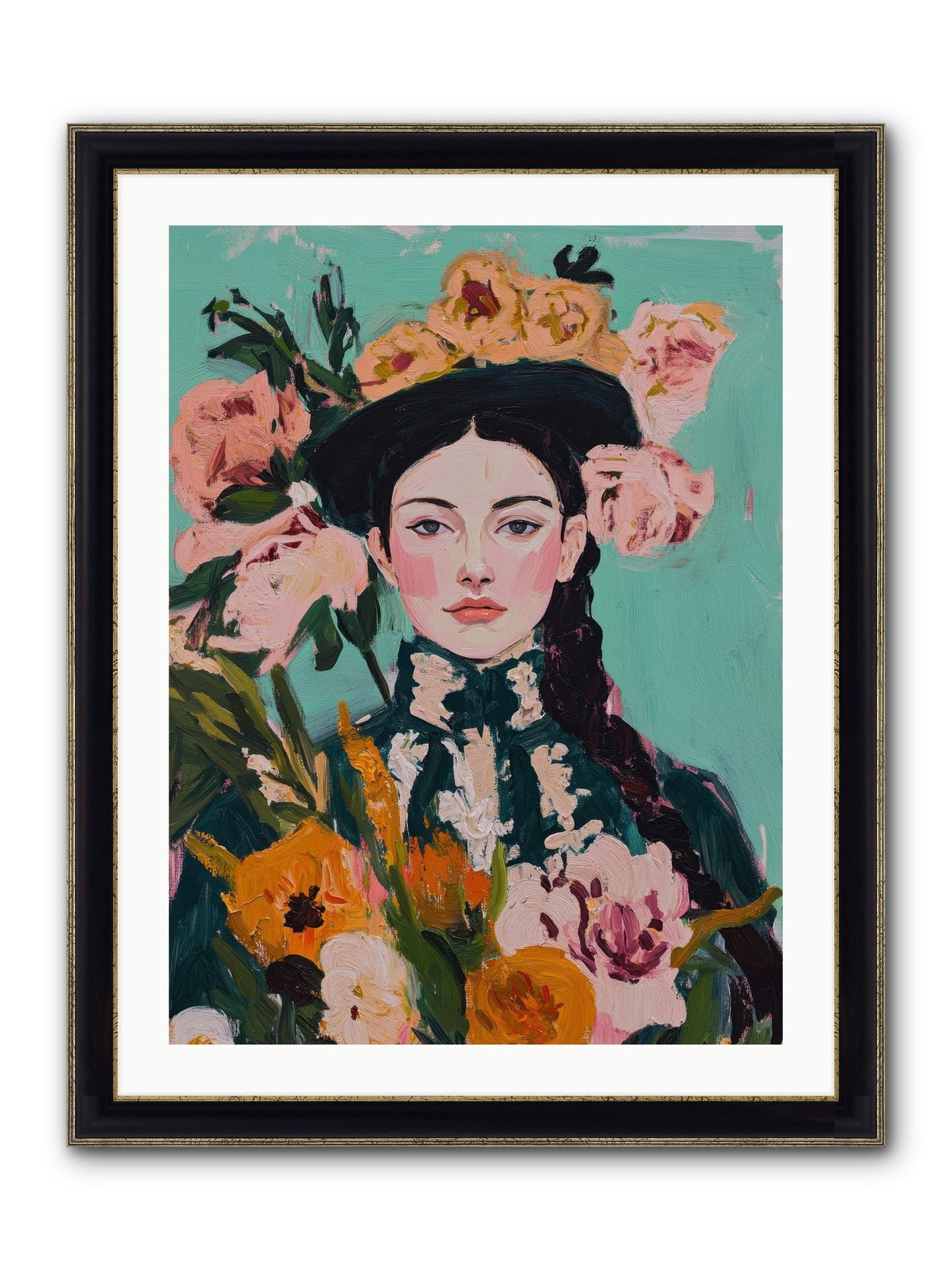 Desert Pearl Framed Print - Black & Gold 24x32