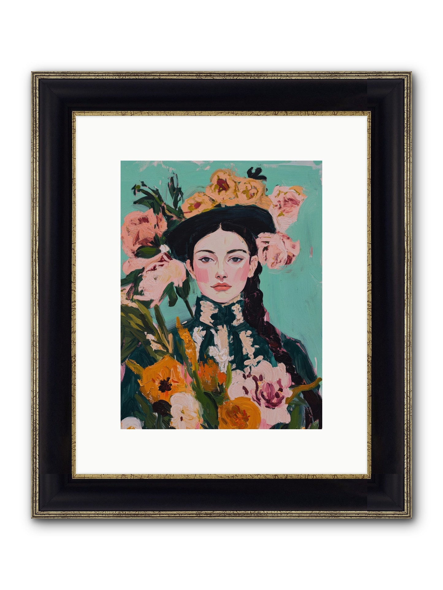 Desert Pearl Framed Print - Black & Gold 9x12