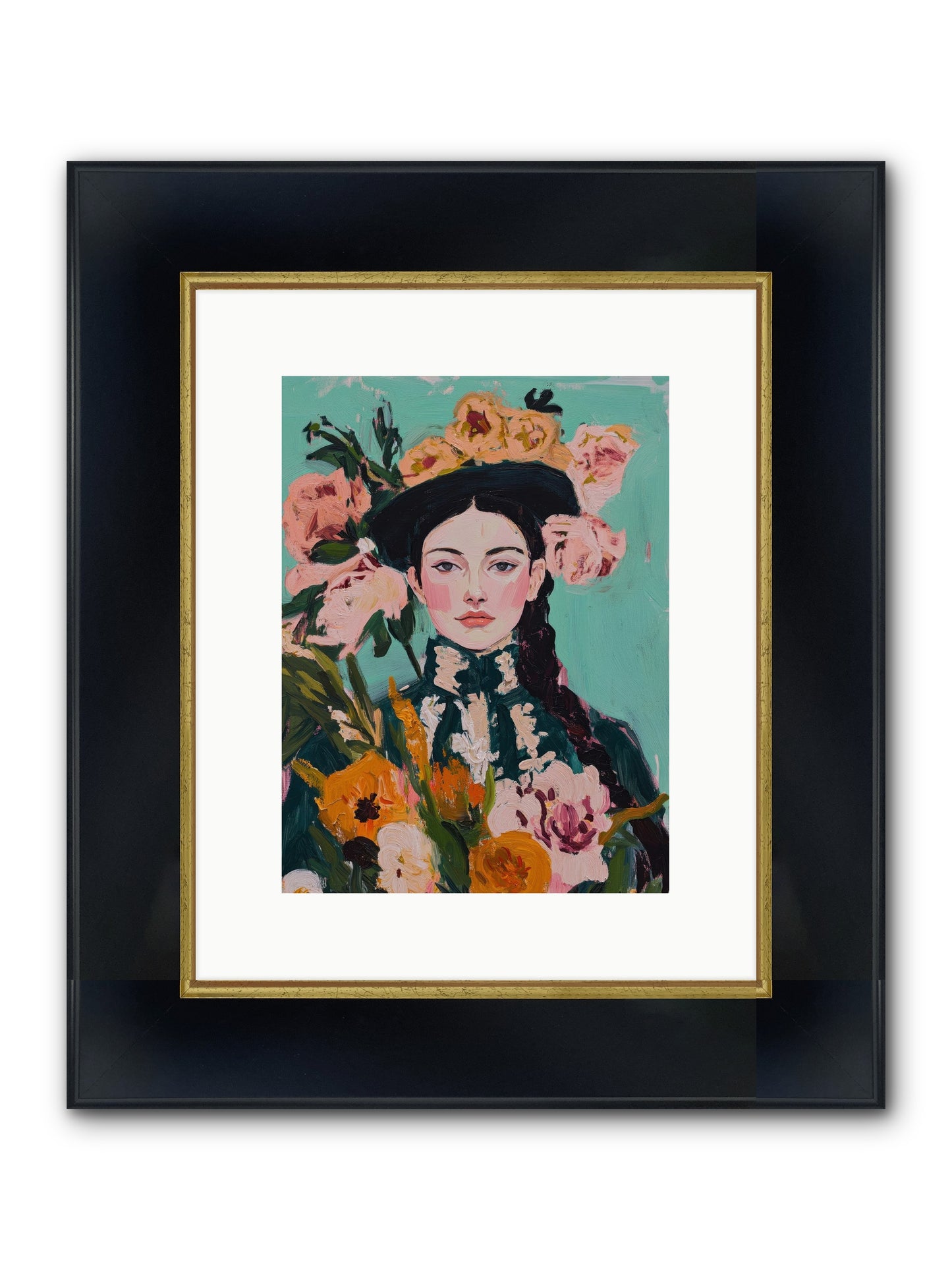 Desert Pearl Framed Print - Wide Black w/Gold 9x12