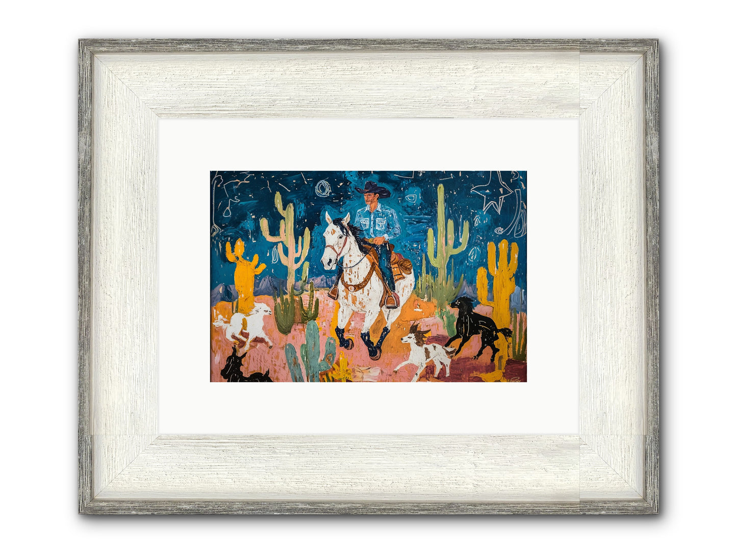 Desert Stars Framed Print - Driftwood White 12x8