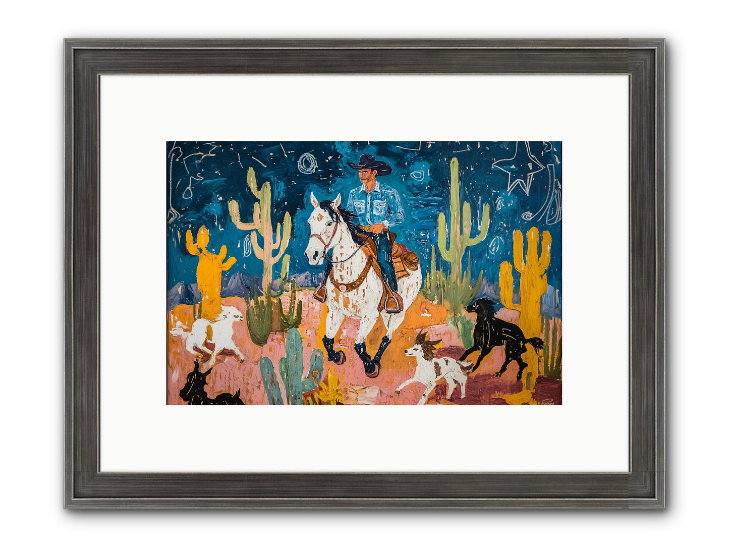 Desert Stars Framed Print - Slimwoods Black/Silver 12x8