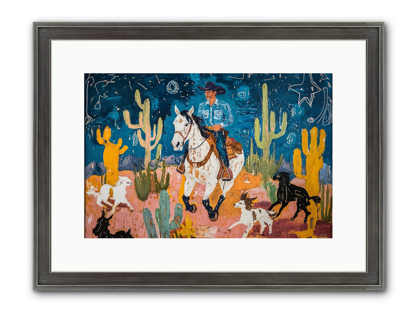Desert Stars Framed Print - Slimwoods Black/Silver 15x10