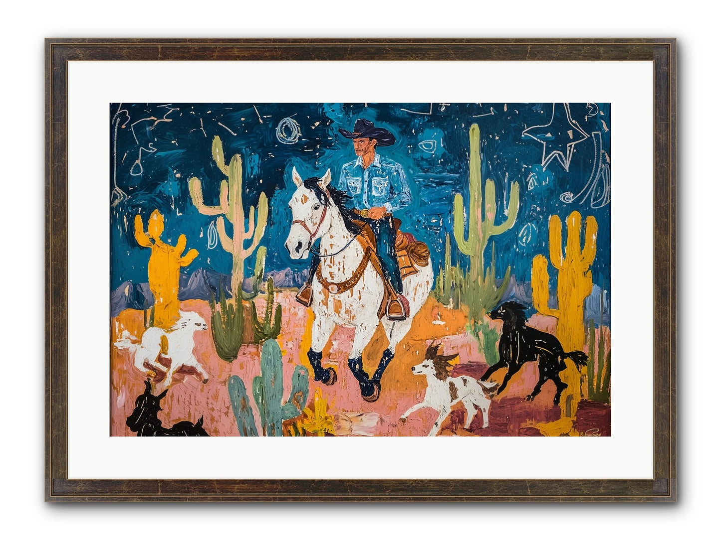 Desert Stars Framed Print - Slimwoods Black/Gold 24x16