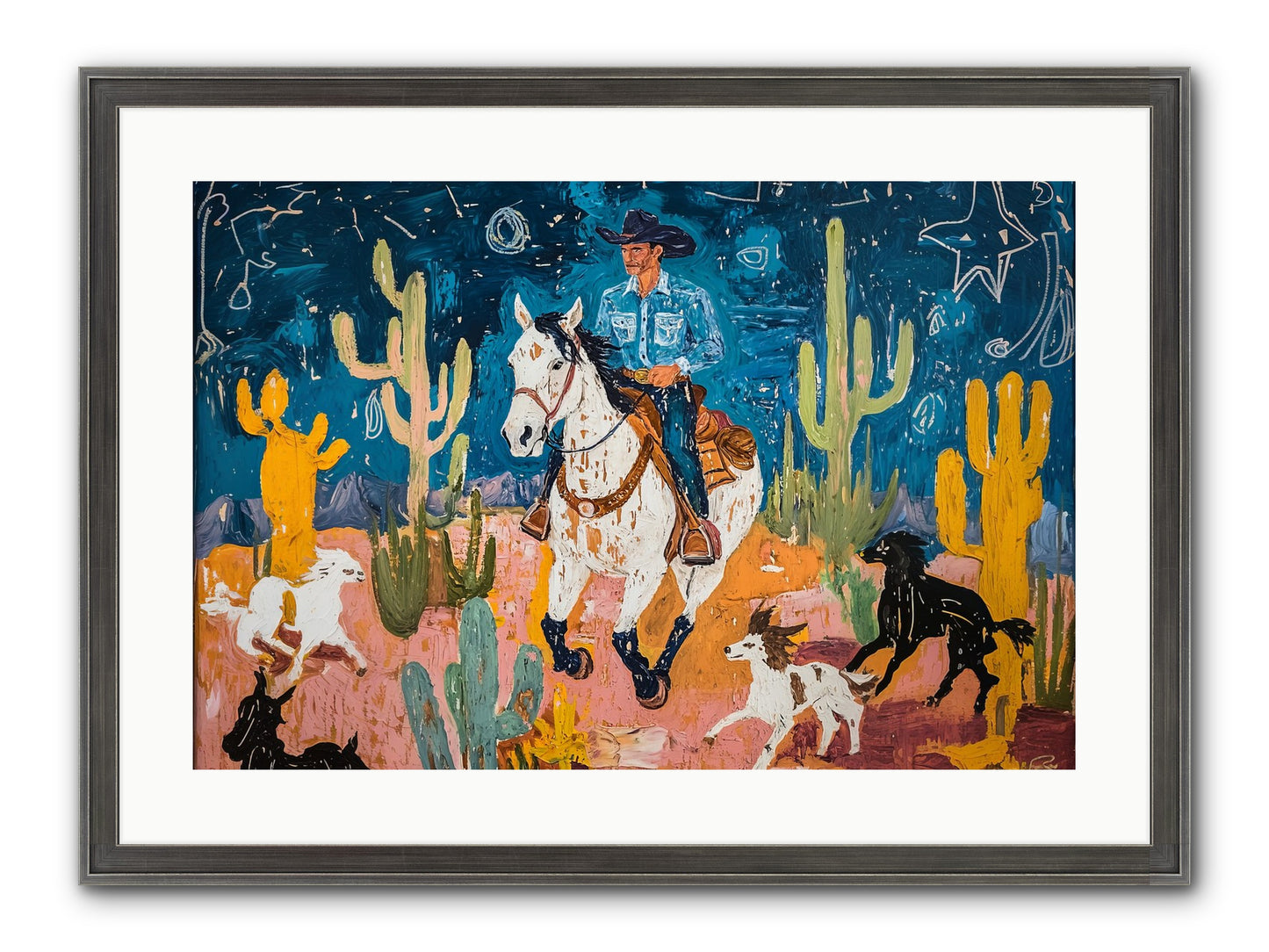 Desert Stars Framed Print - Slimwoods Black/Silver 24x16