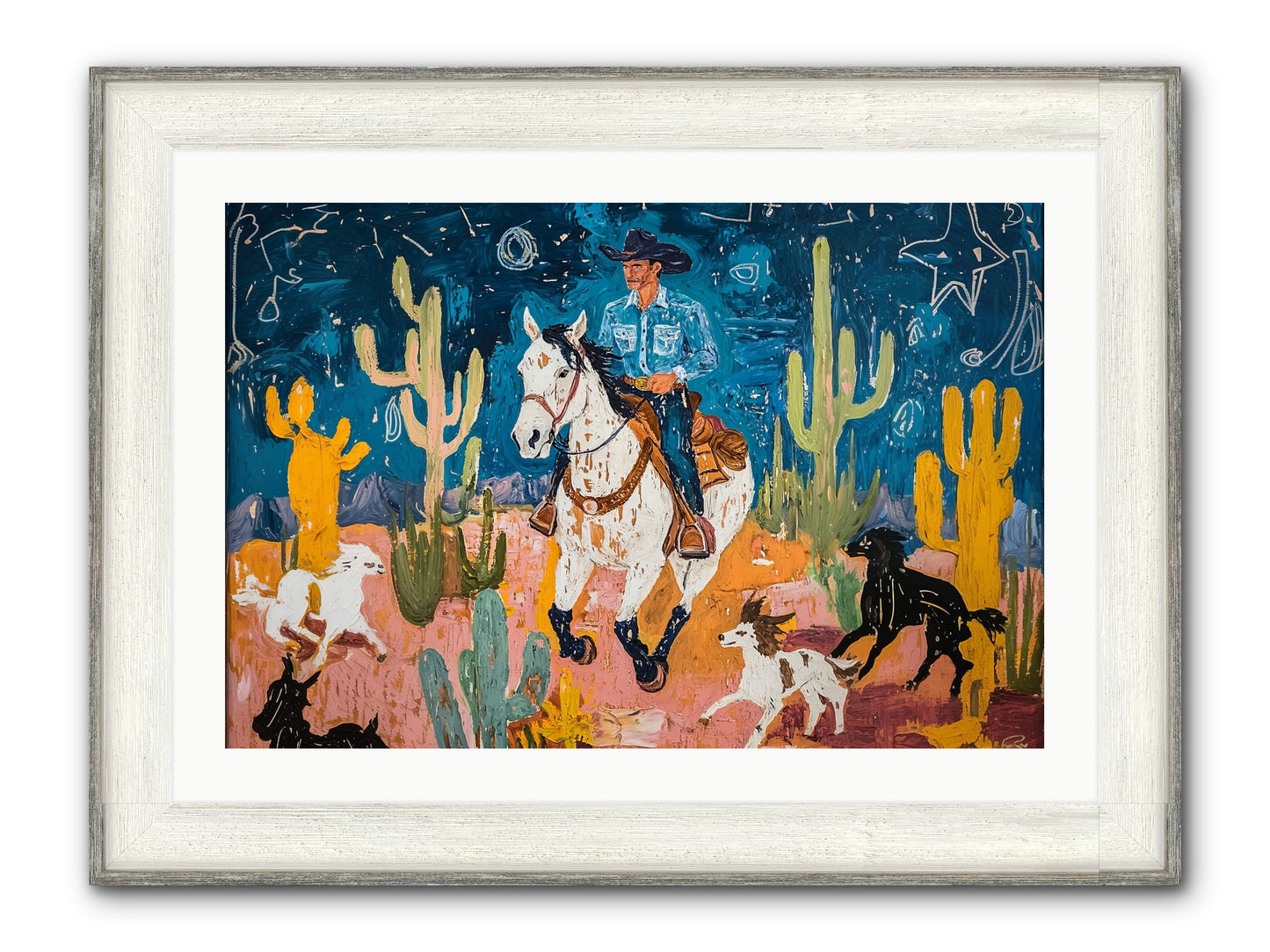 Desert Stars Framed Print - Driftwood White 30x20