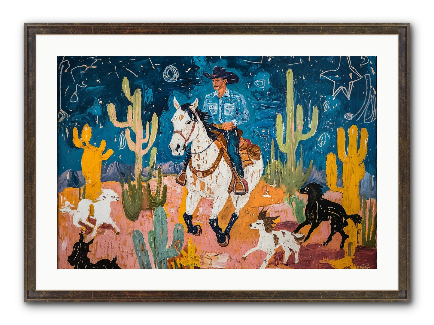 Desert Stars Framed Print - Slimwoods Black/Gold 30x20