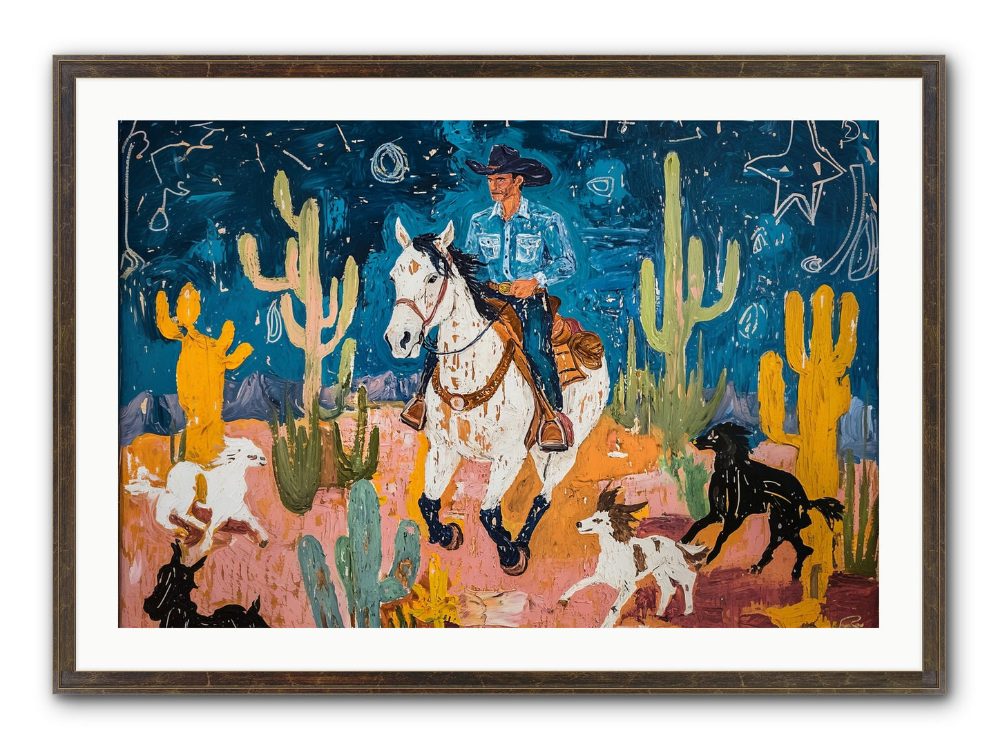 Desert Stars Framed Print - Slimwoods Black/Gold 36x24