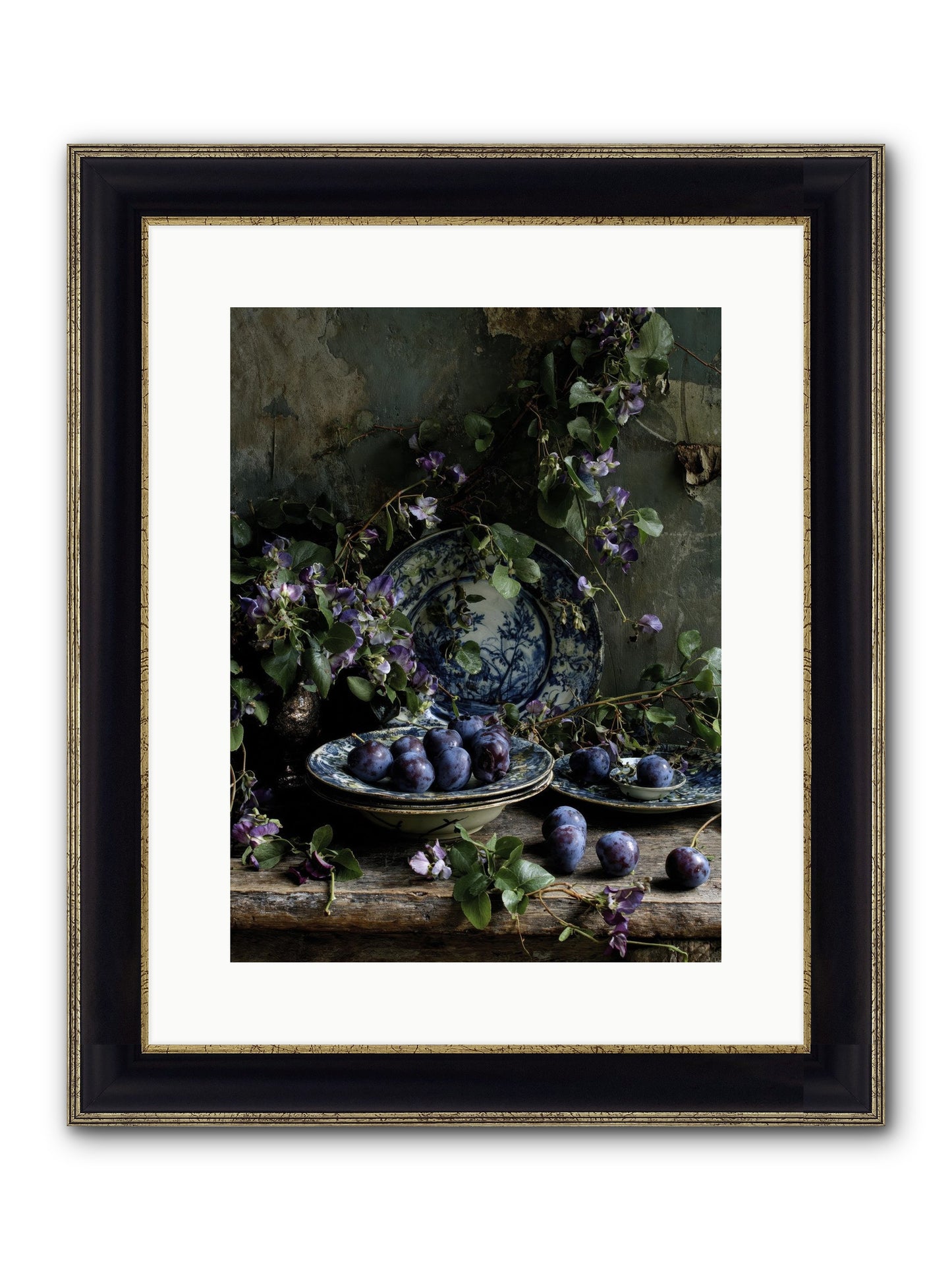 Dessert First Framed Print - Black & Gold 12x16