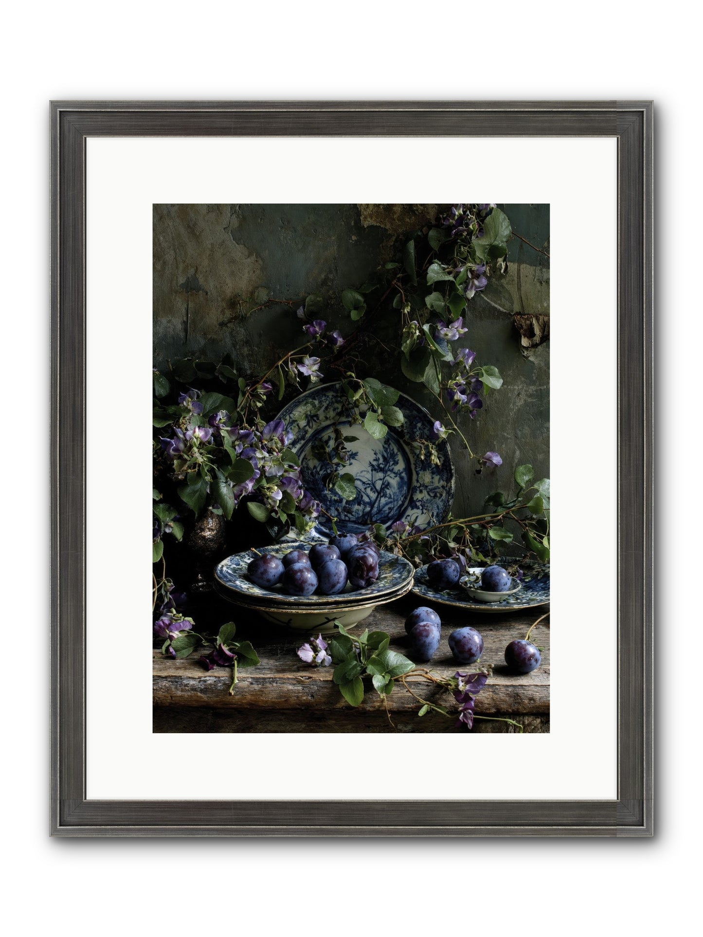Dessert First Framed Print - Slimwoods Black/Silver 12x16