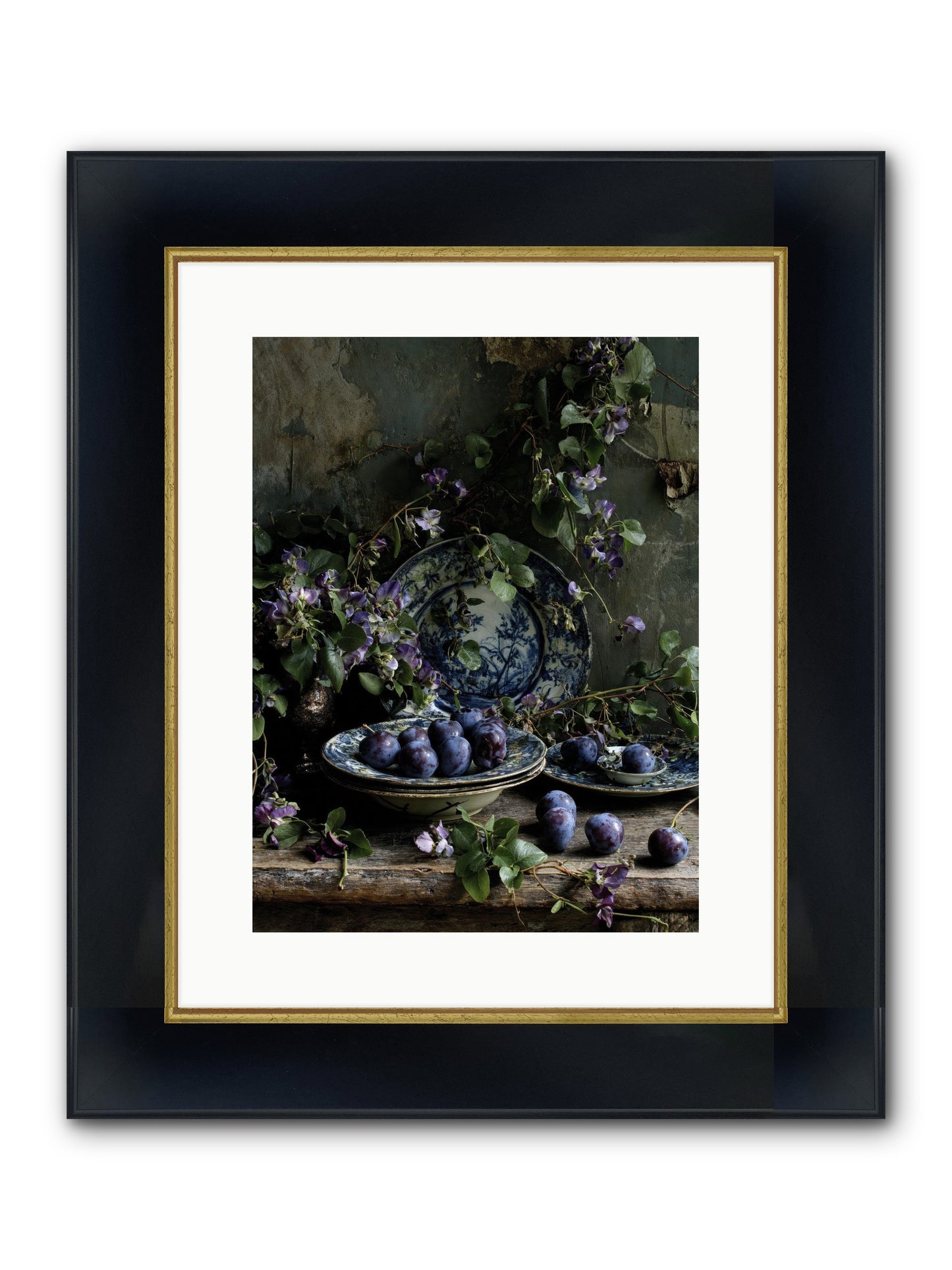 Dessert First Framed Print - Wide Black w/Gold 12x16