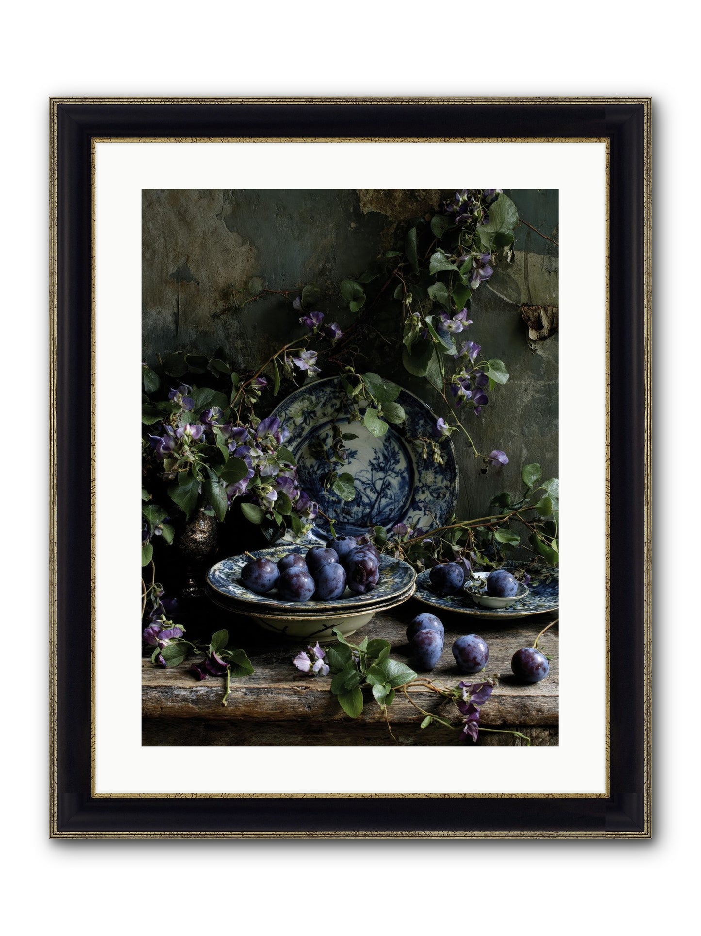 Dessert First Framed Print - Black & Gold 18x24