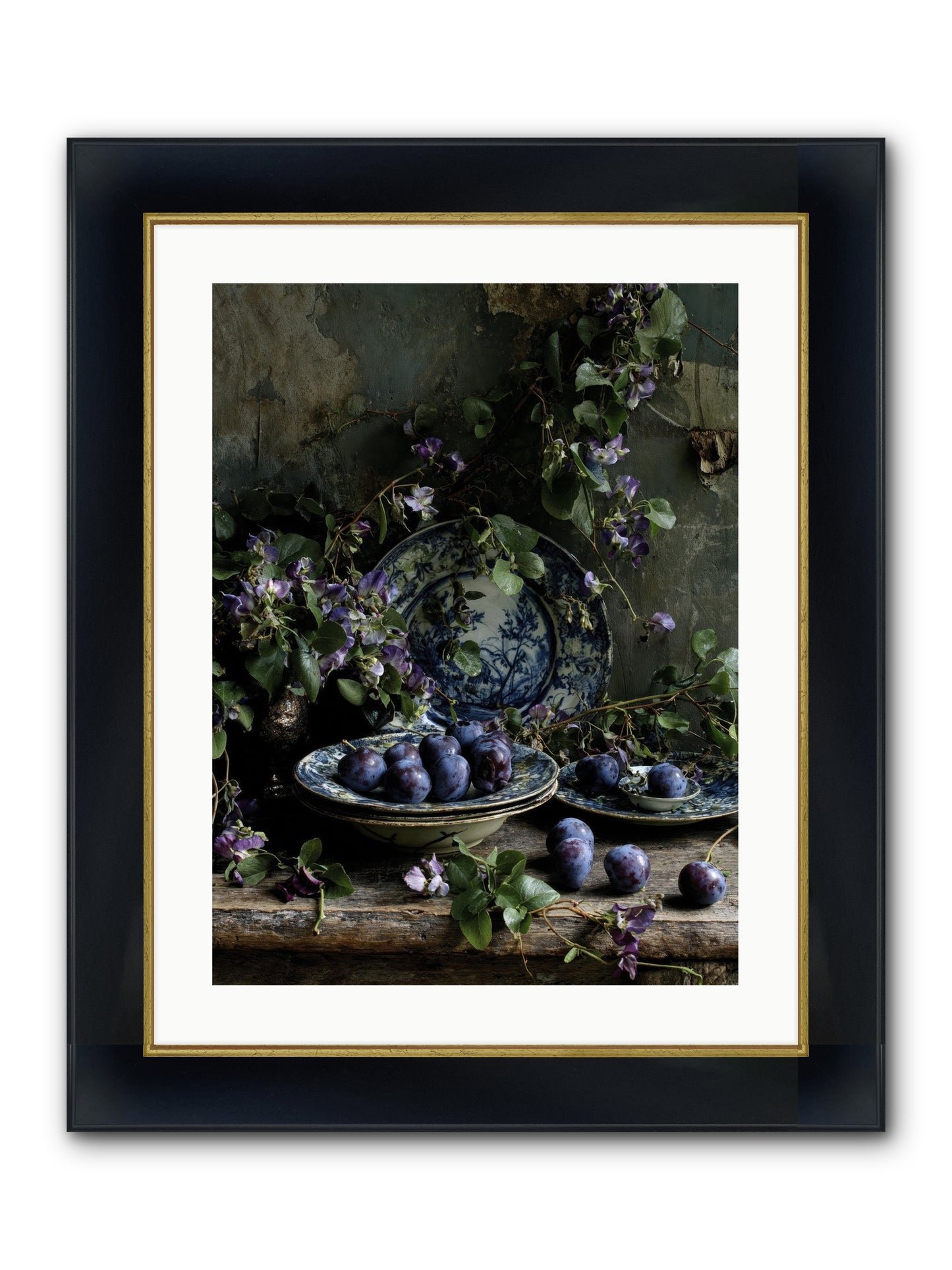 Dessert First Framed Print - Wide Black w/Gold 18x24