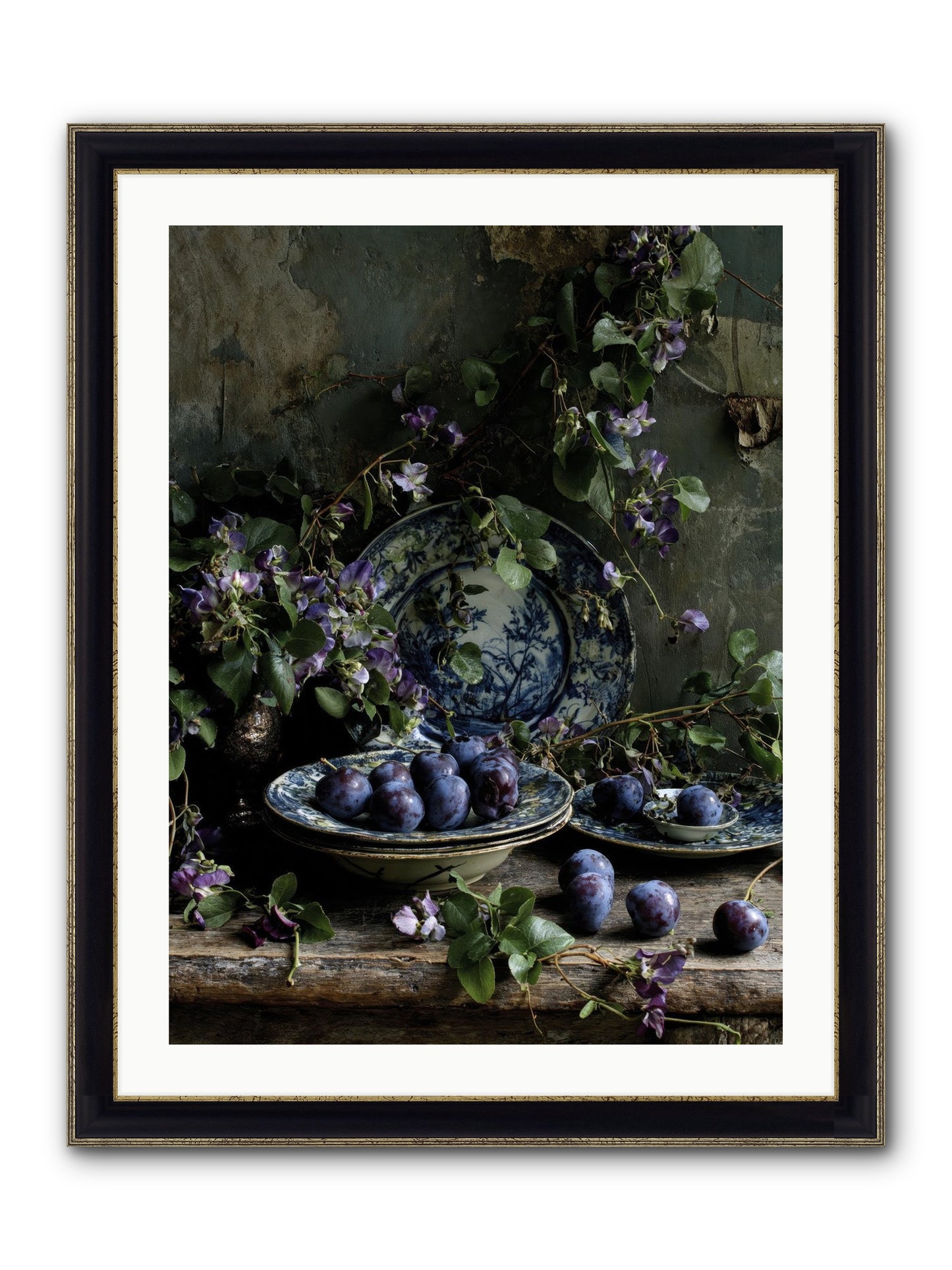 Dessert First Framed Print - Black & Gold 24x32
