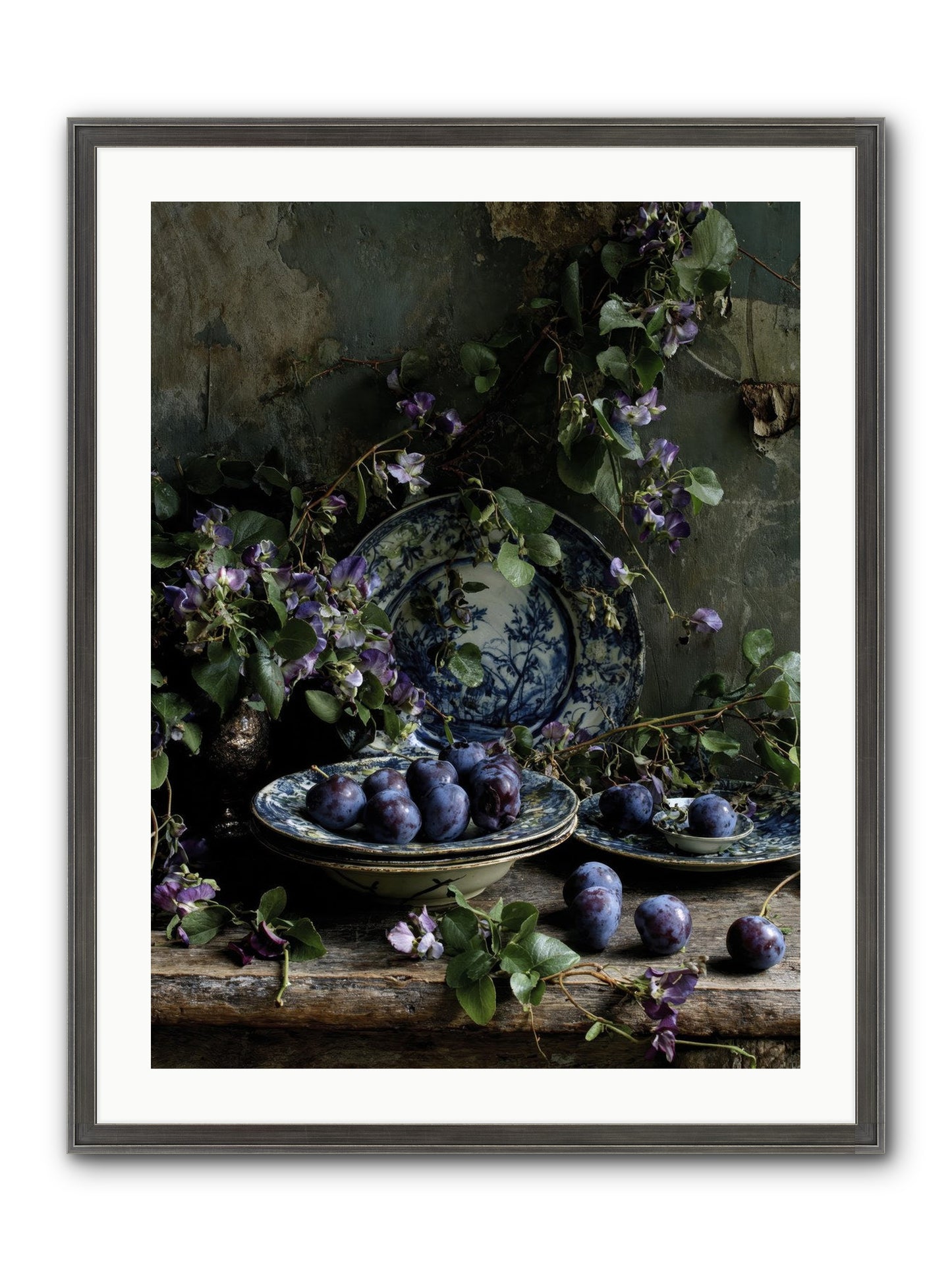 Dessert First Framed Print - Slimwoods Black/Silver 24x32