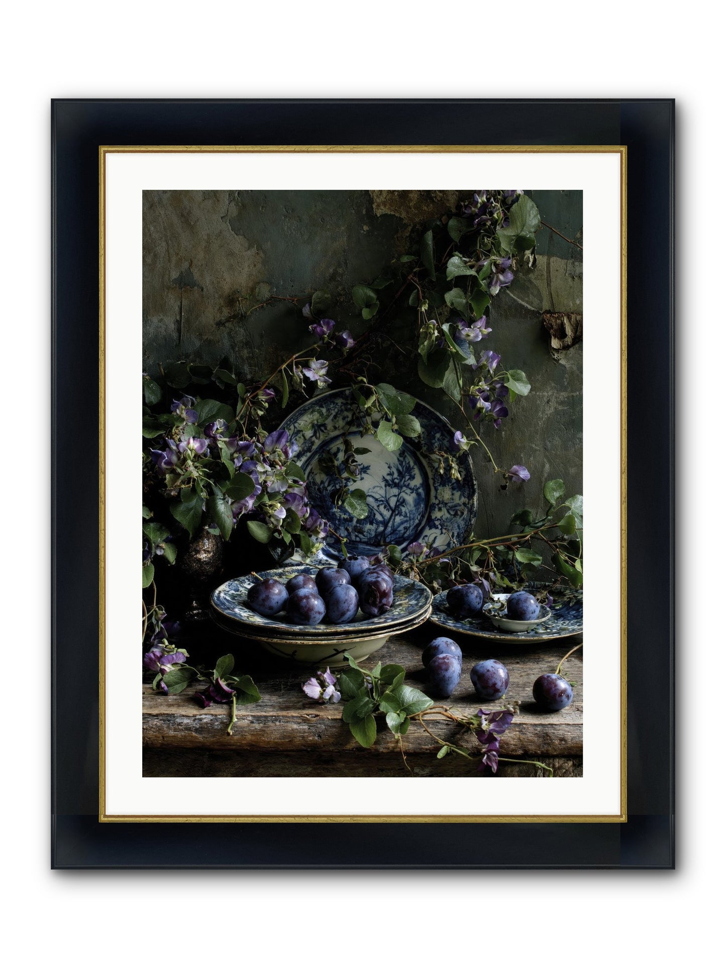 Dessert First Framed Print - Wide Black w/Gold 24x32