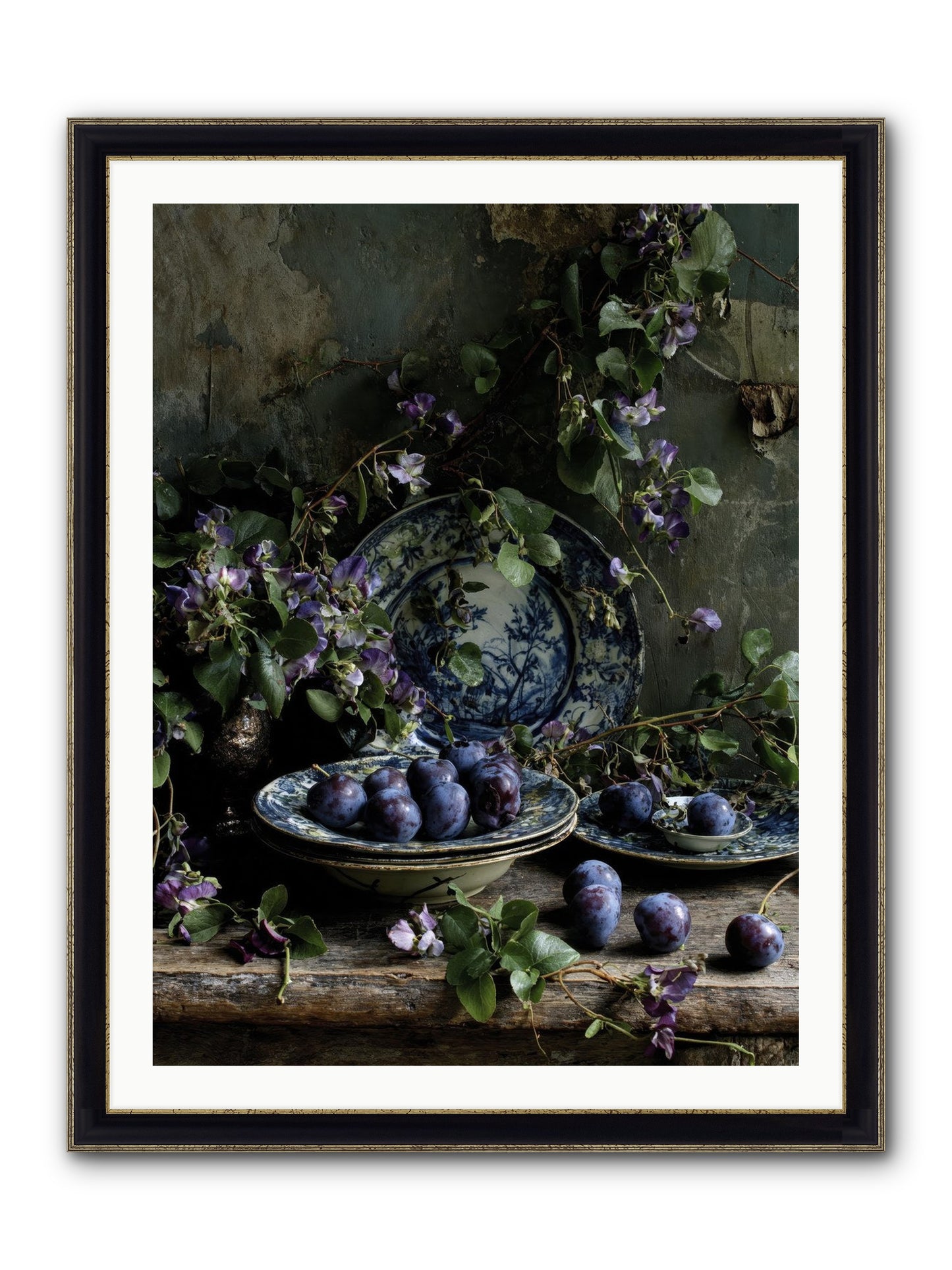 Dessert First Framed Print - Black & Gold 30x40