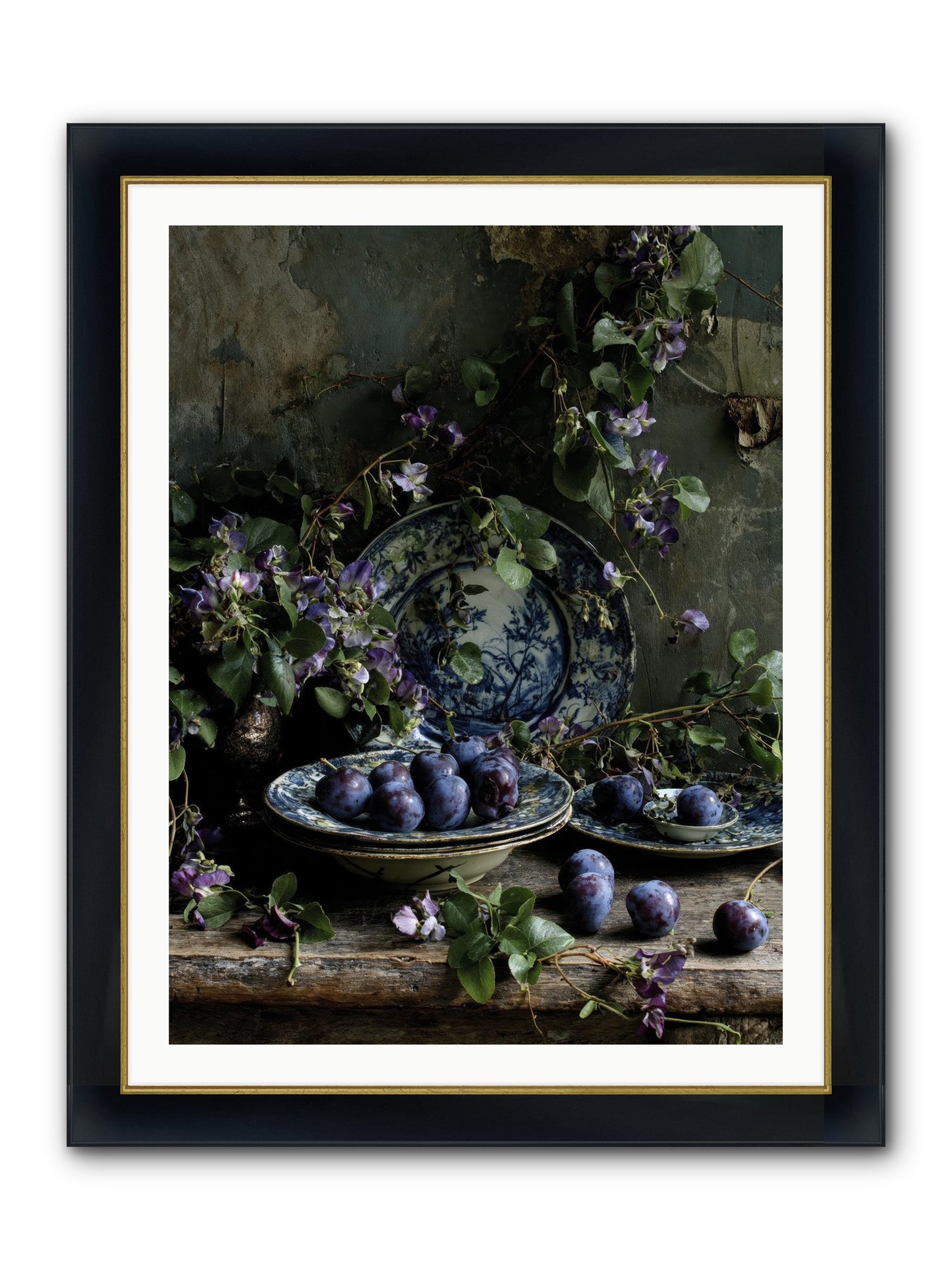 Dessert First Framed Print - Wide Black w/Gold 30x40