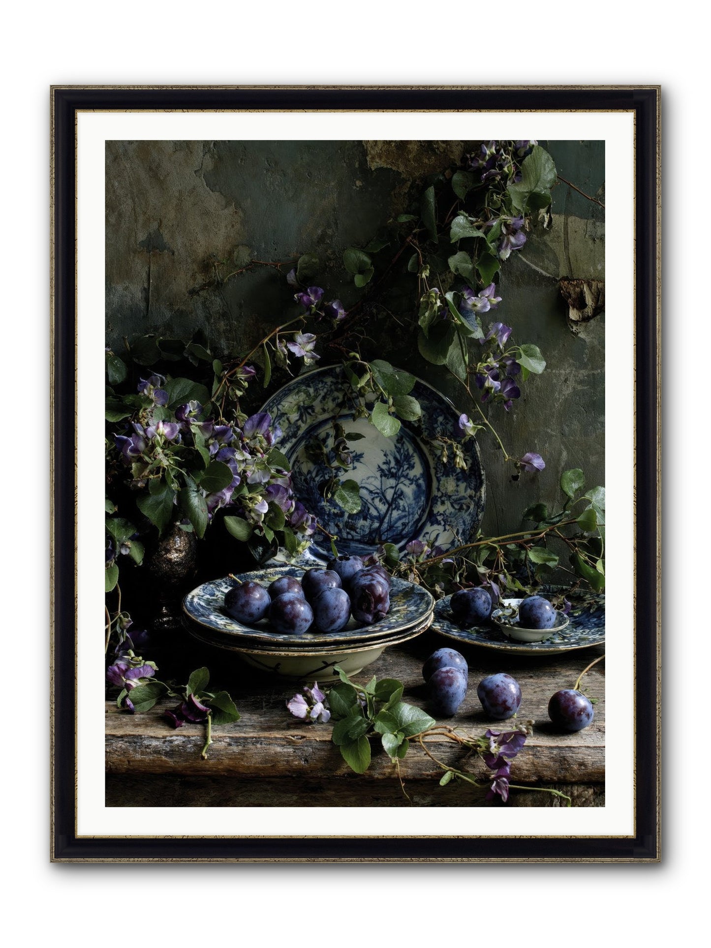 Dessert First Framed Print - Black & Gold 36x48