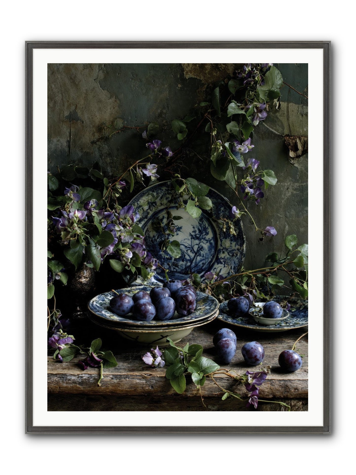 Dessert First Framed Print - Slimwoods Black/Silver 36x48