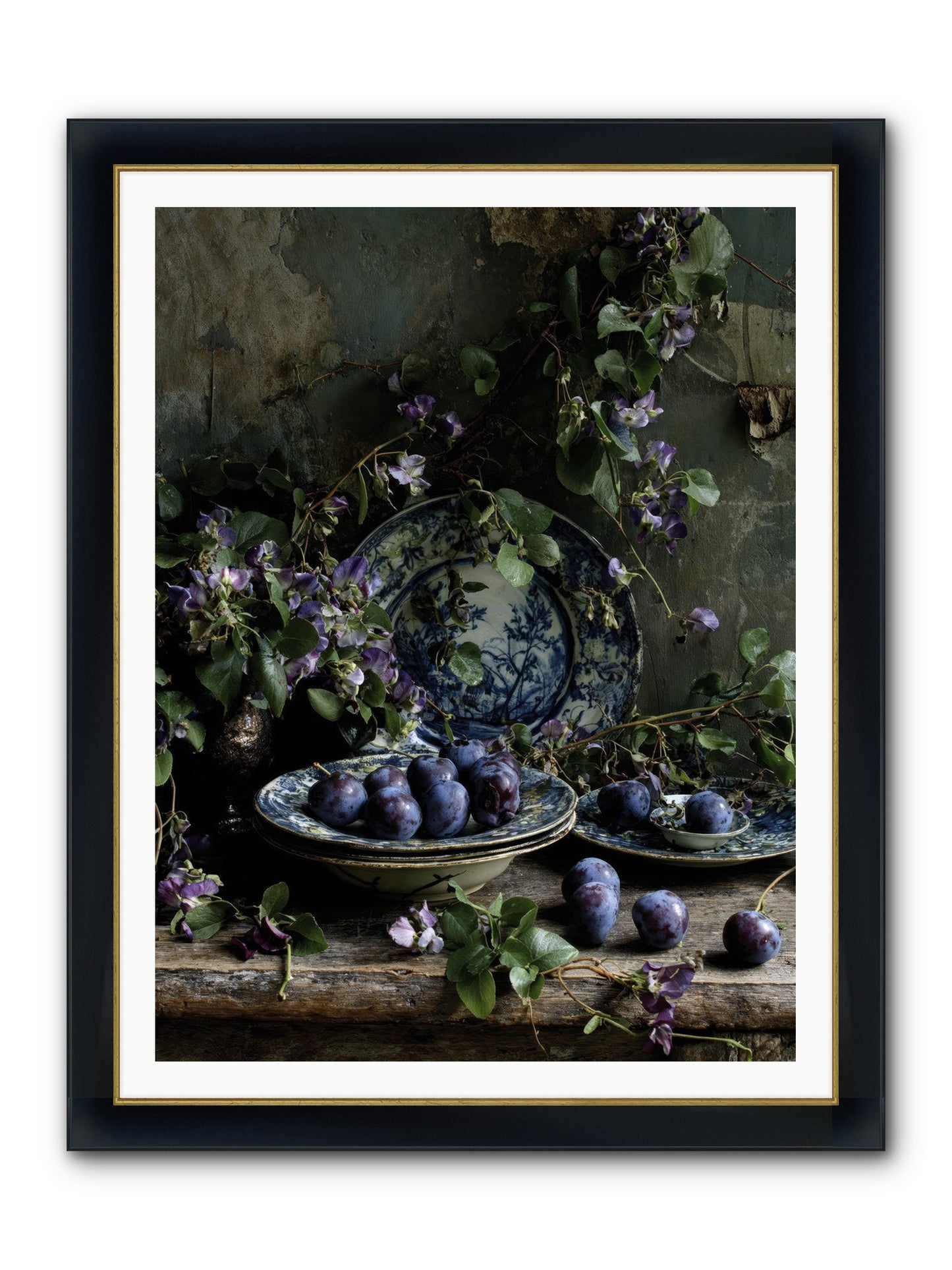 Dessert First Framed Print - Wide Black w/Gold 36x48