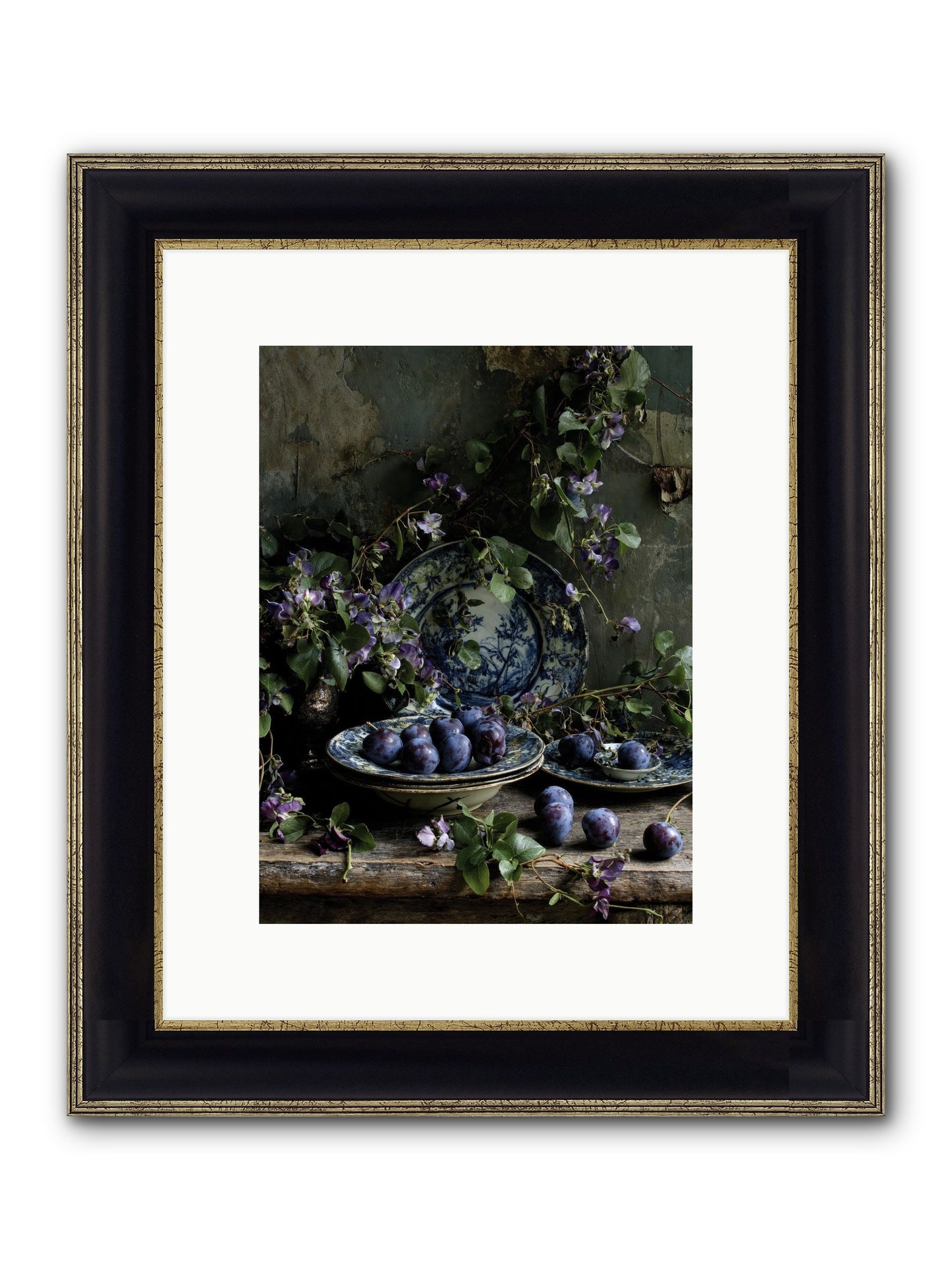 Dessert First Framed Print - Black & Gold 9x12