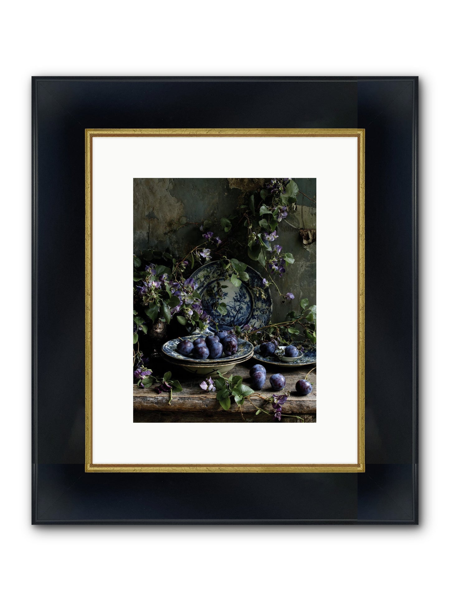 Dessert First Framed Print - Wide Black w/Gold 9x12