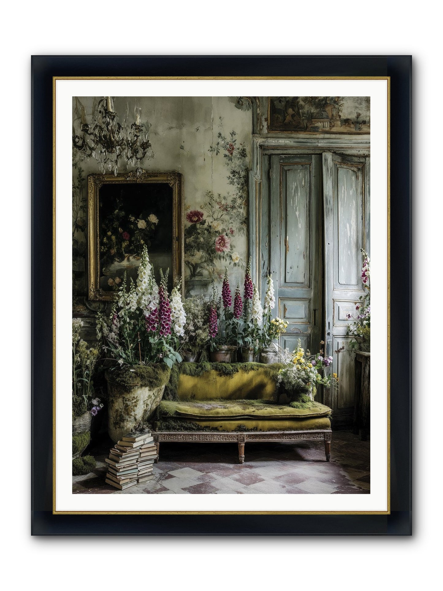 Destined To Find Framed Print - Wide Black w/Gold 36x48