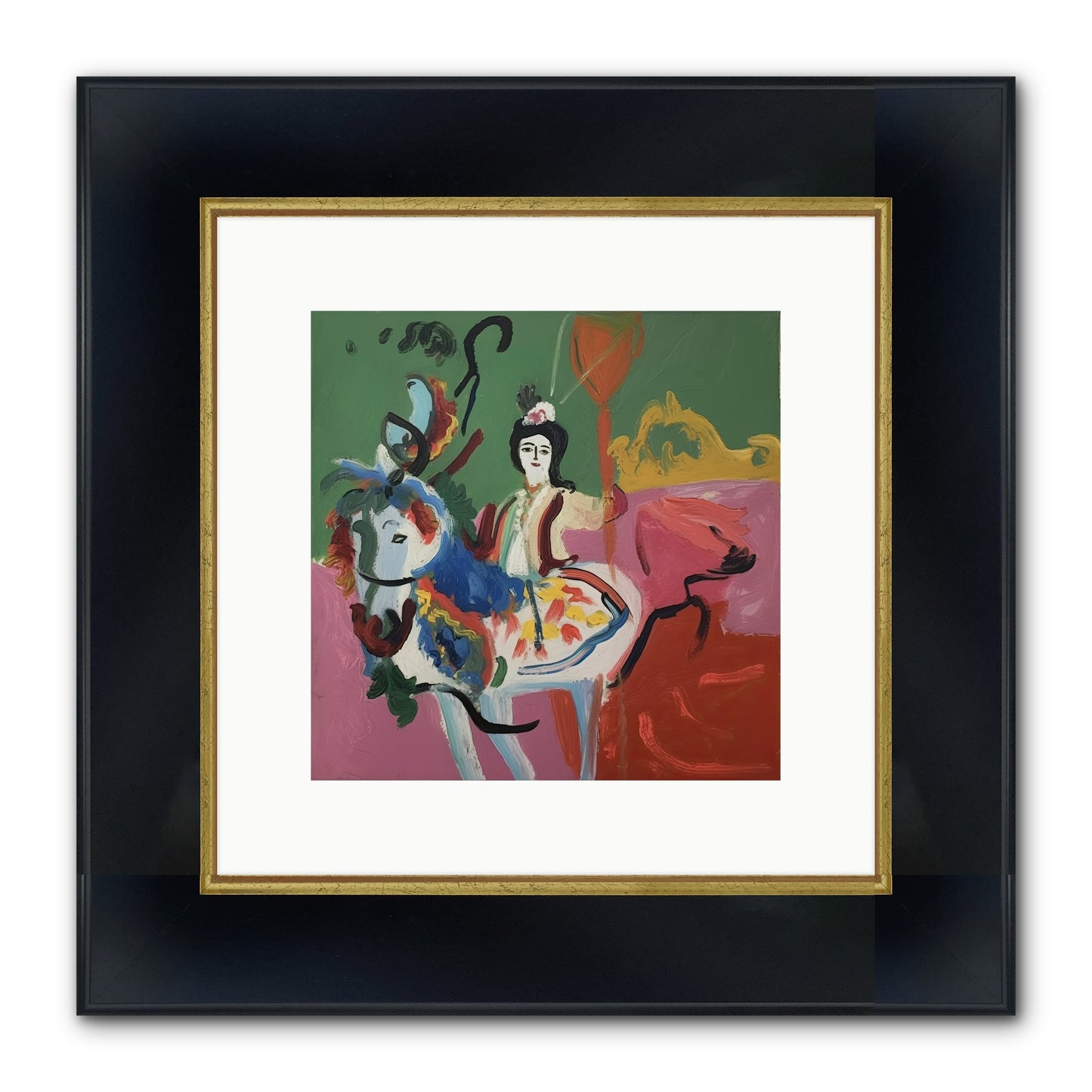 Devlin Framed Print - Wide Black w/Gold 10x10
