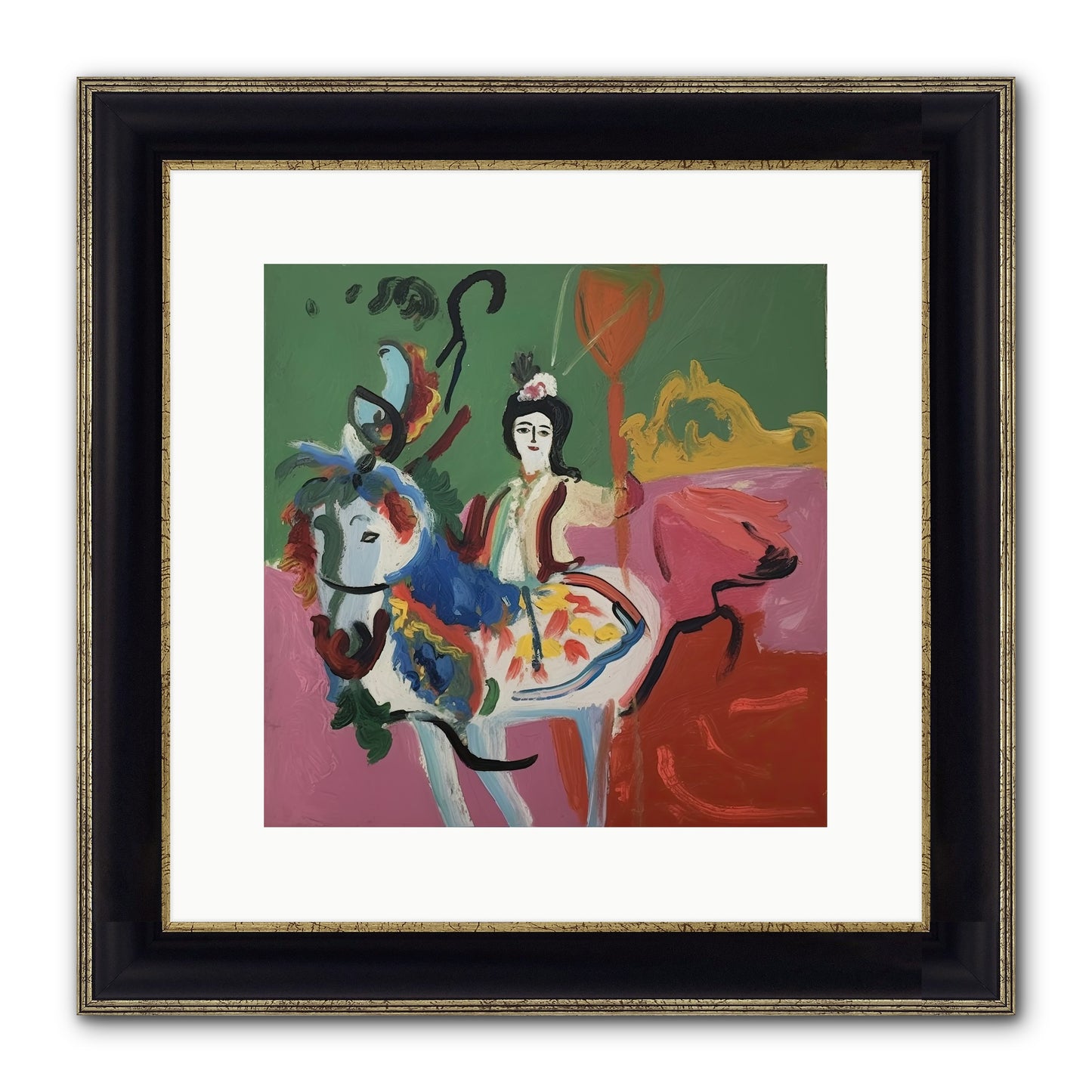 Devlin Framed Print - Black & Gold 12x12
