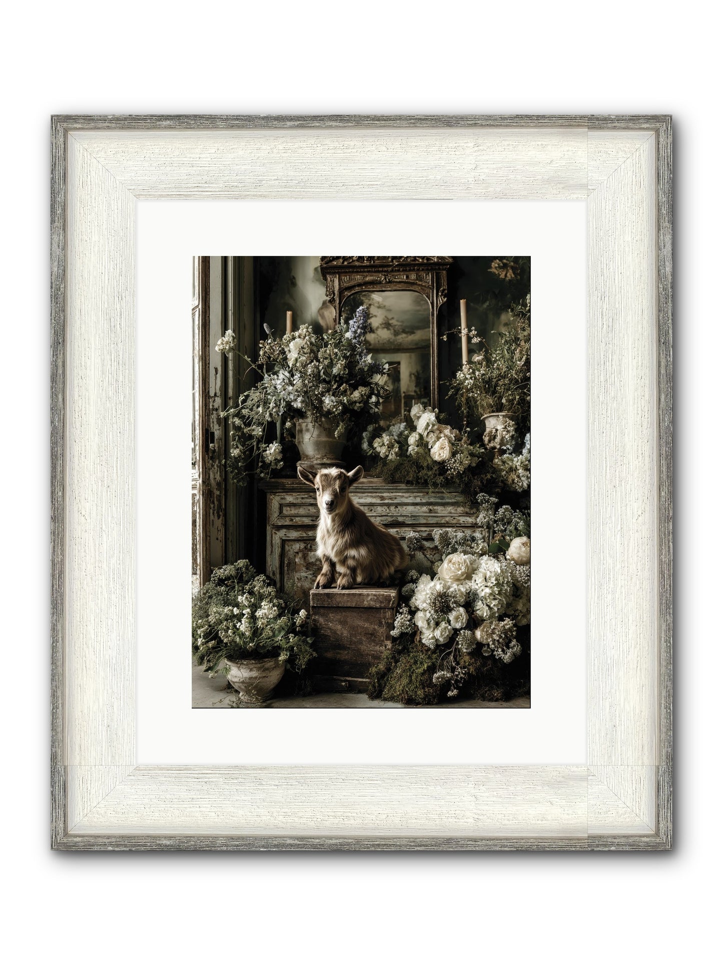 Dew Drop Framed Print - Driftwood White 12x16