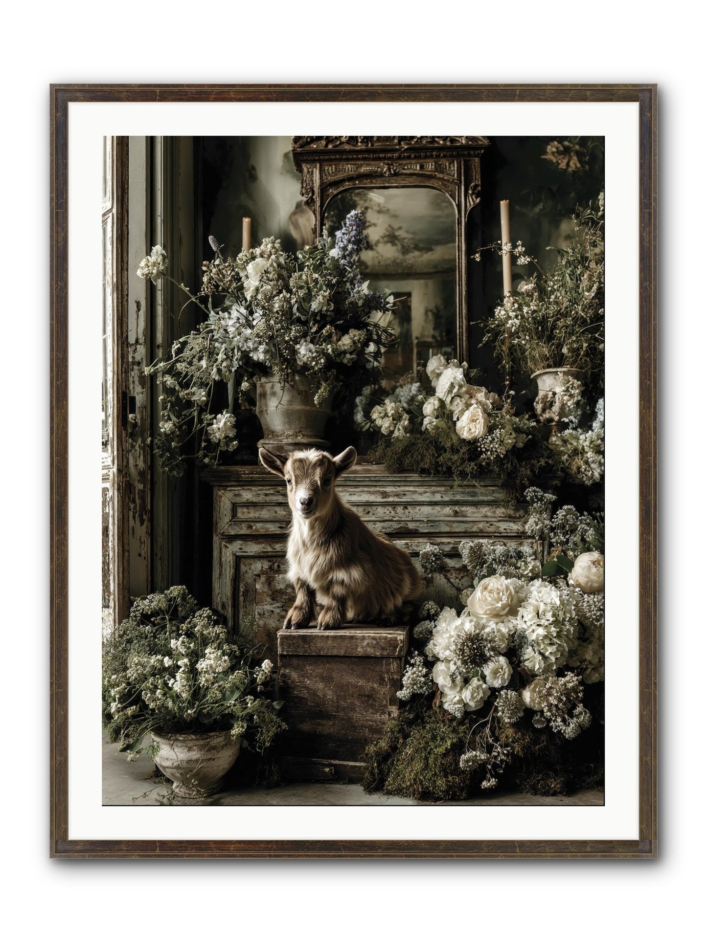 Dew Drop Framed Print - Slimwoods Black/Gold 30x40