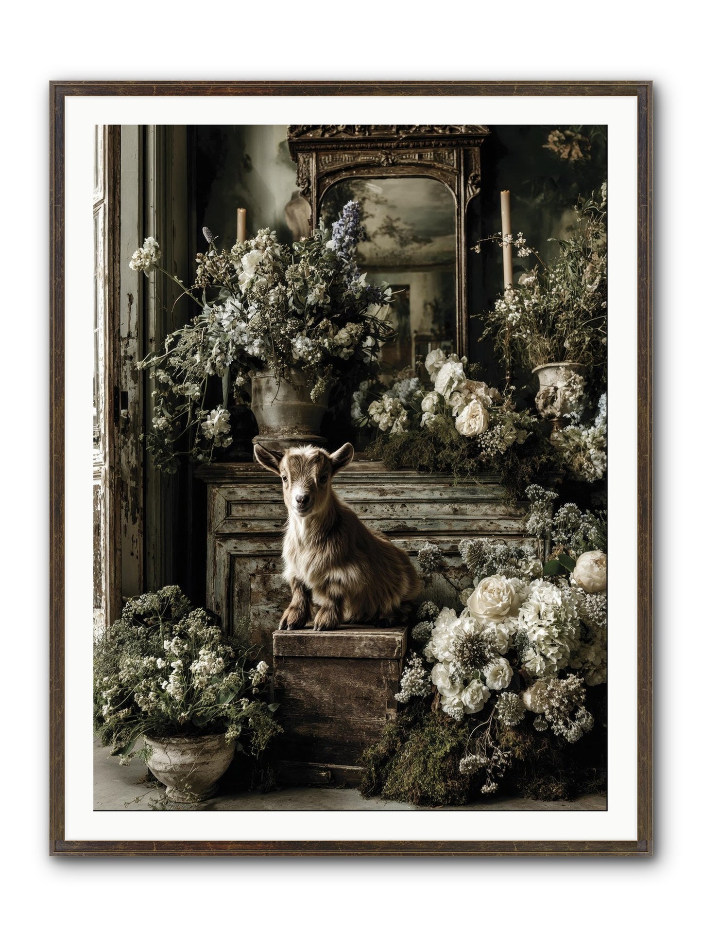 Dew Drop Framed Print - Slimwoods Black/Gold 36x48