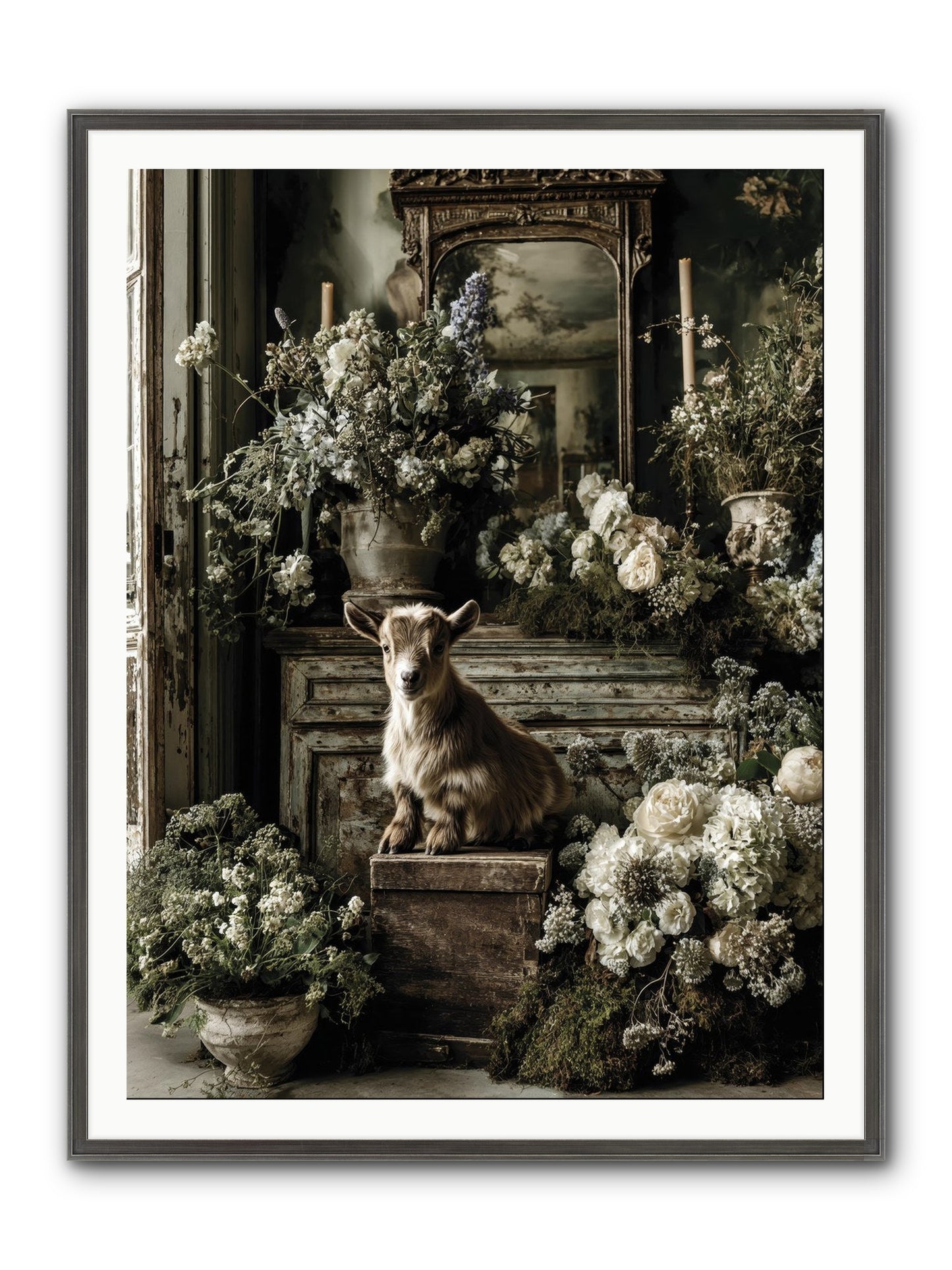 Dew Drop Framed Print - Slimwoods Black/Silver 36x48