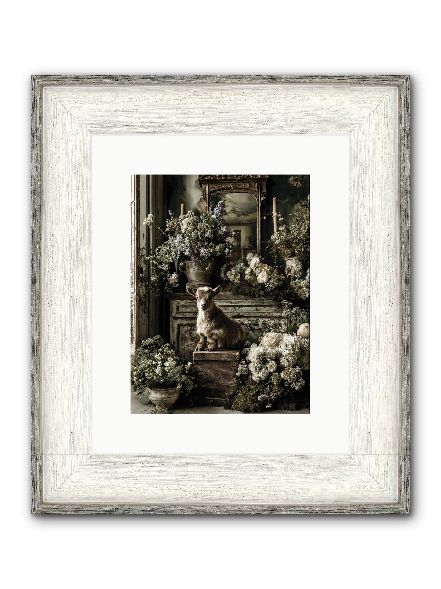 Dew Drop Framed Print - Driftwood White 9x12
