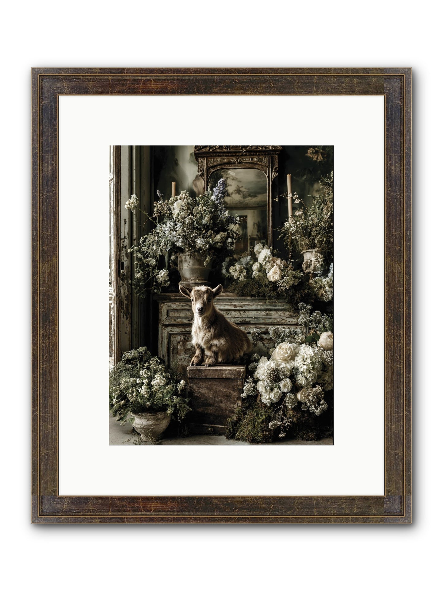 Dew Drop Framed Print - Slimwoods Black/Gold 9x12