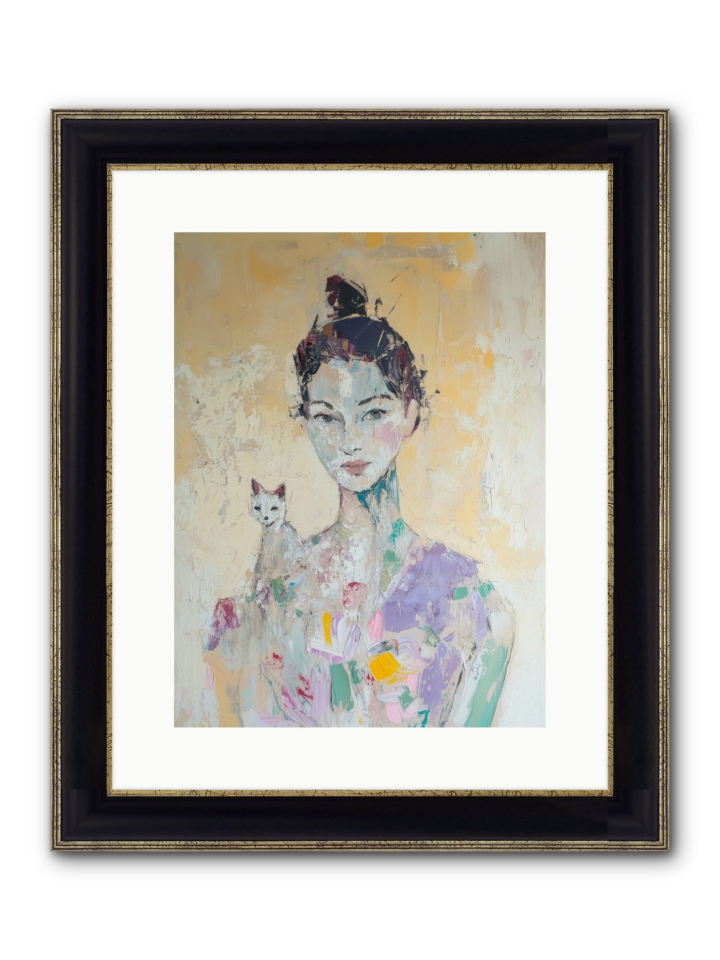 Dewdrop Framed Print - Black & Gold 12x16