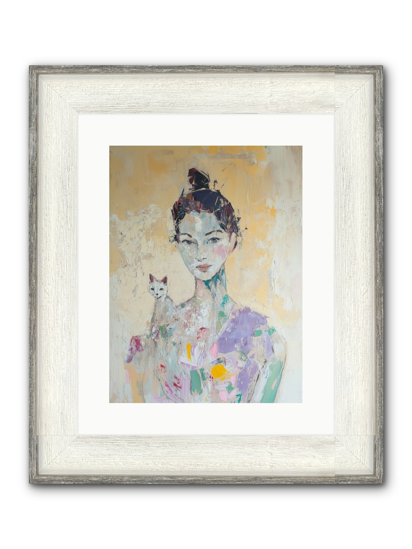 Dewdrop Framed Print - Driftwood White 12x16