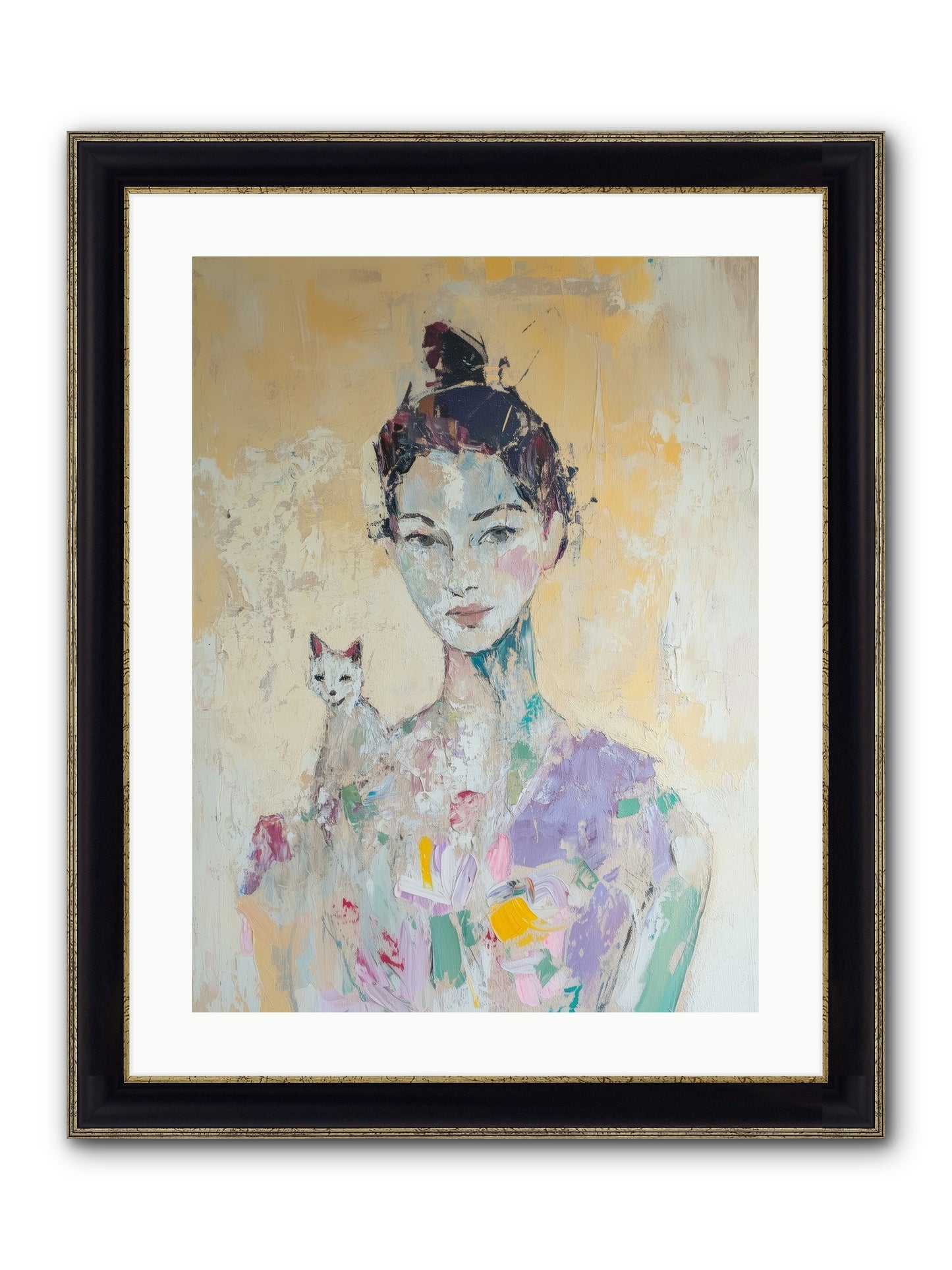 Dewdrop Framed Print - Black & Gold 18x24
