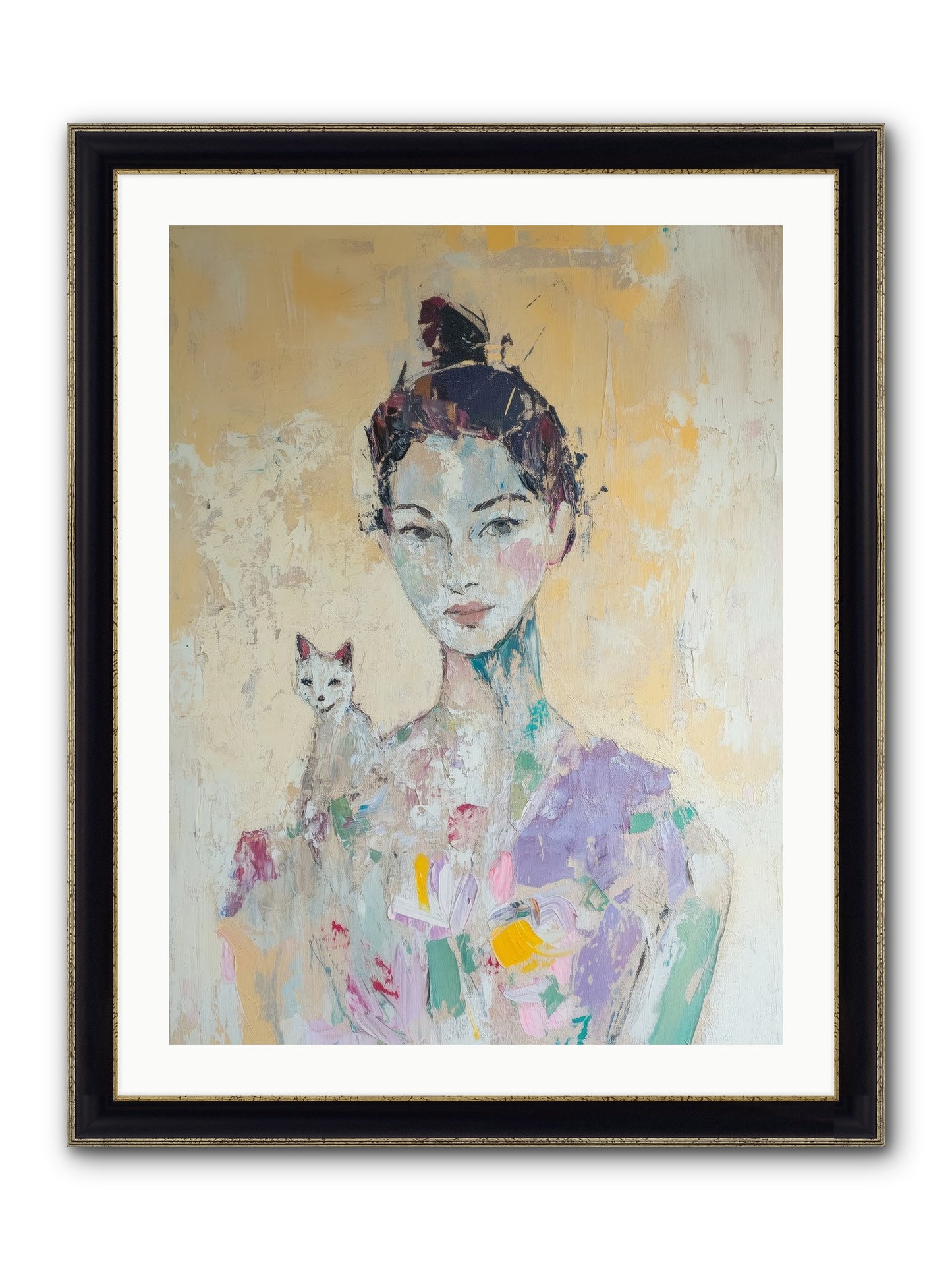 Dewdrop Framed Print - Black & Gold 24x32