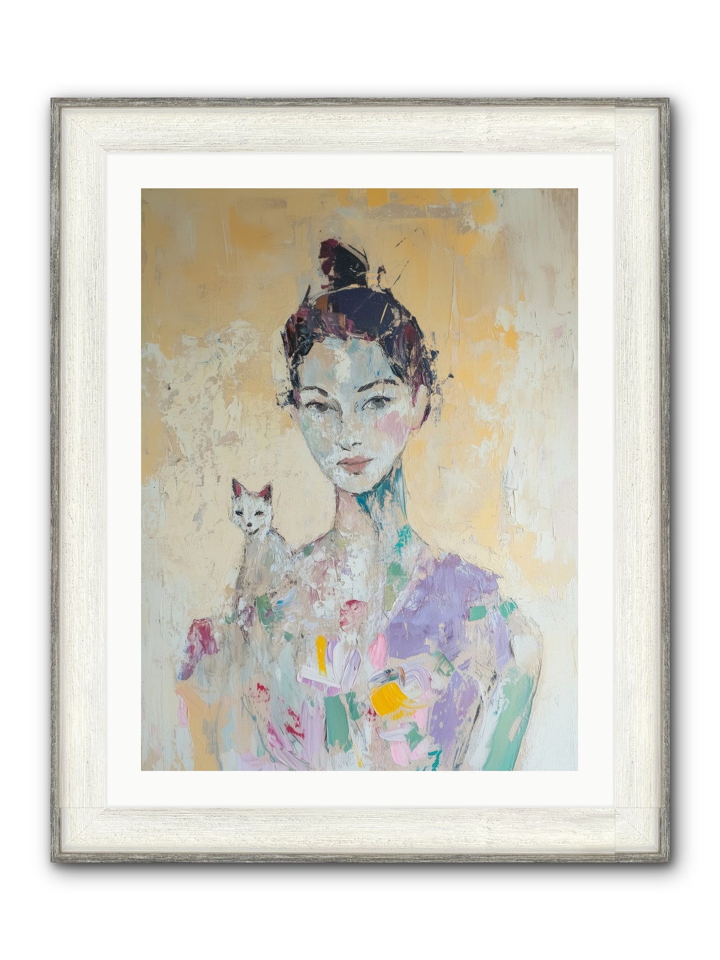 Dewdrop Framed Print - Driftwood White 24x32