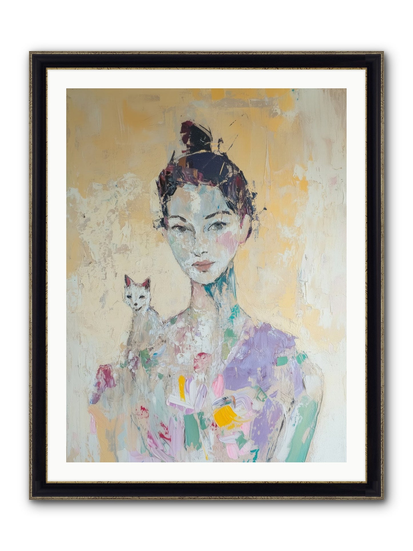 Dewdrop Framed Print - Black & Gold 30x40
