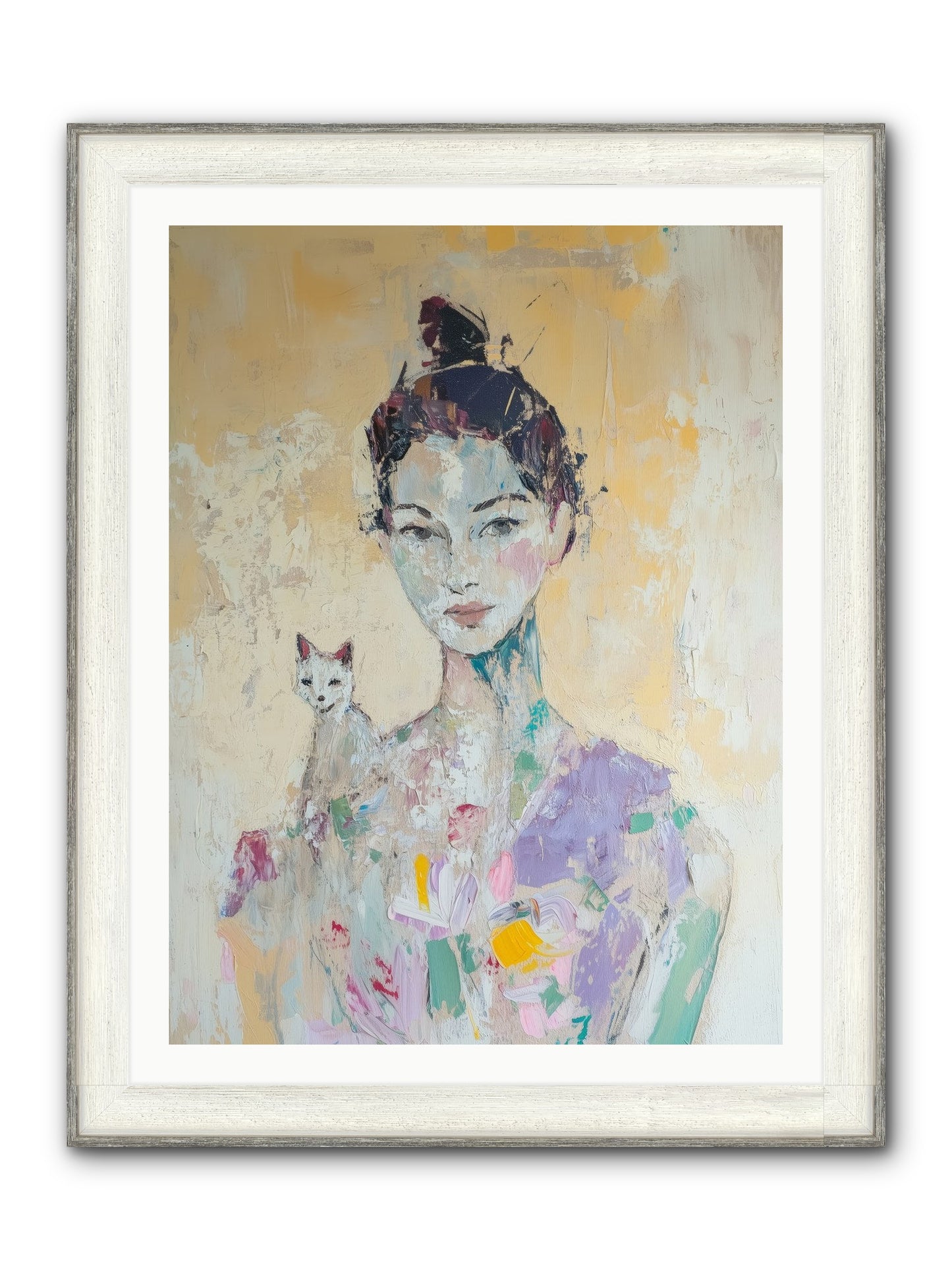 Dewdrop Framed Print - Driftwood White 30x40