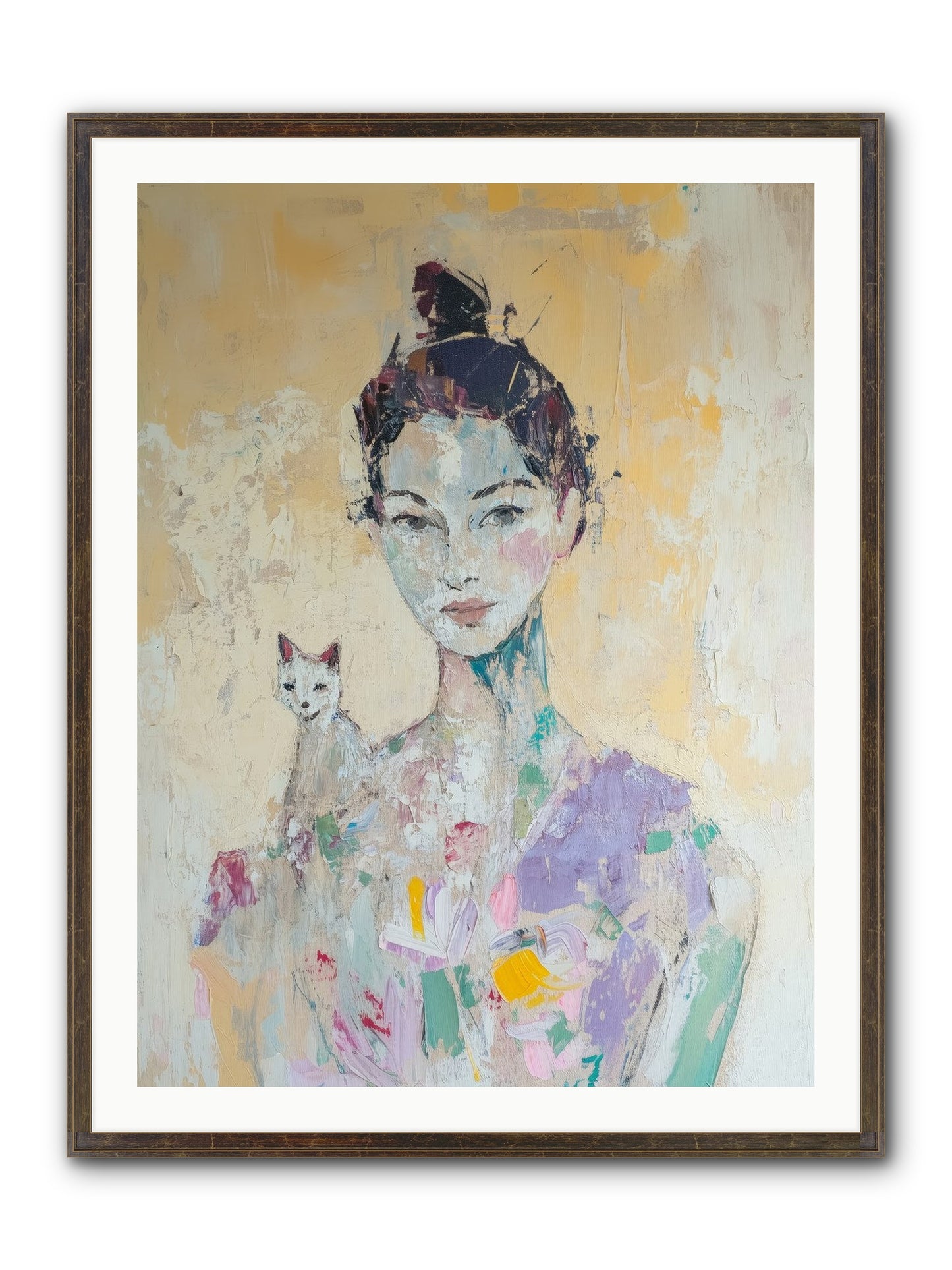 Dewdrop Framed Print - Slimwoods Black/Gold 30x40